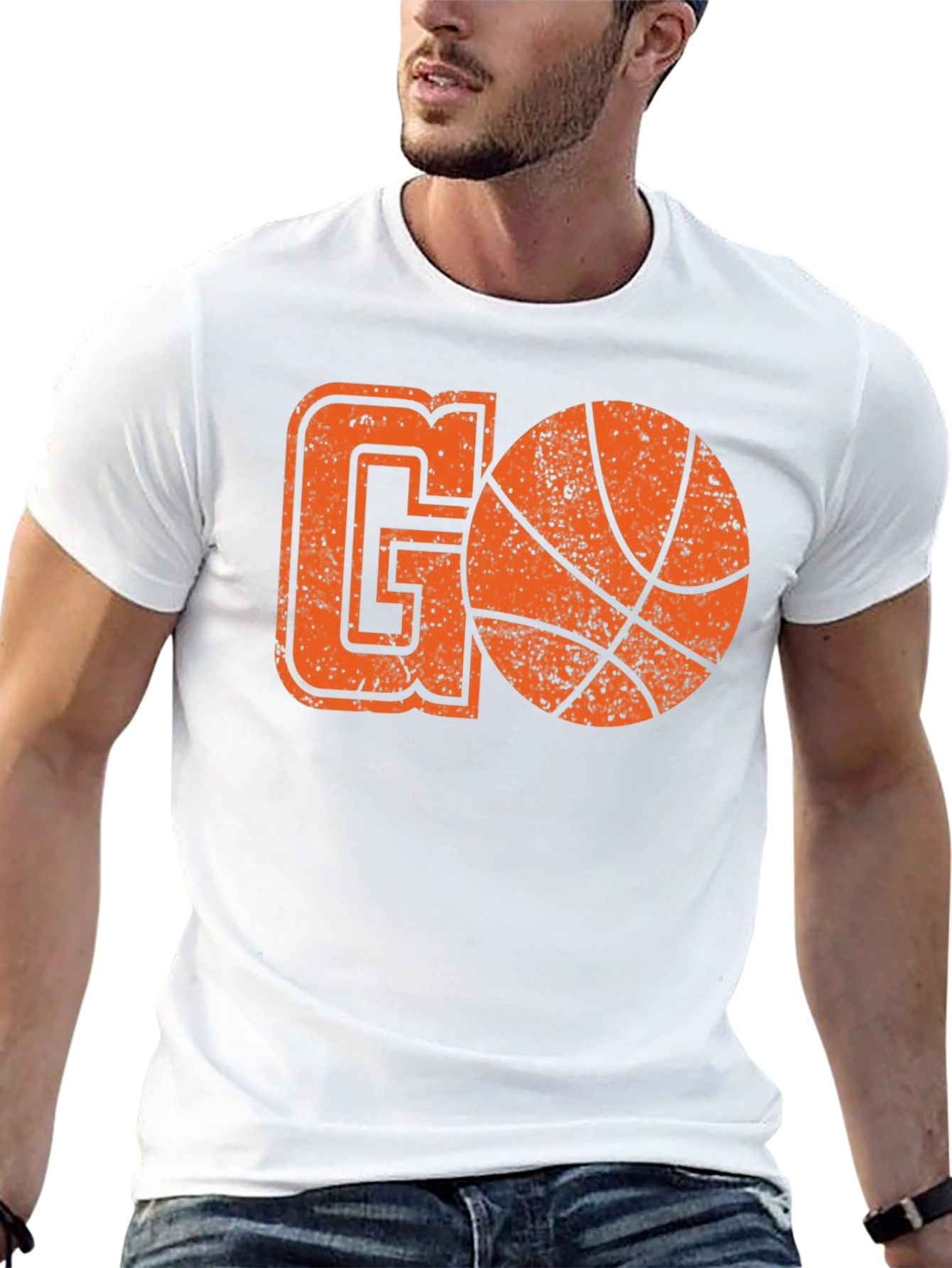 Black Basketball GO T-Shirt - Black Cotton Graphic Tee view 13