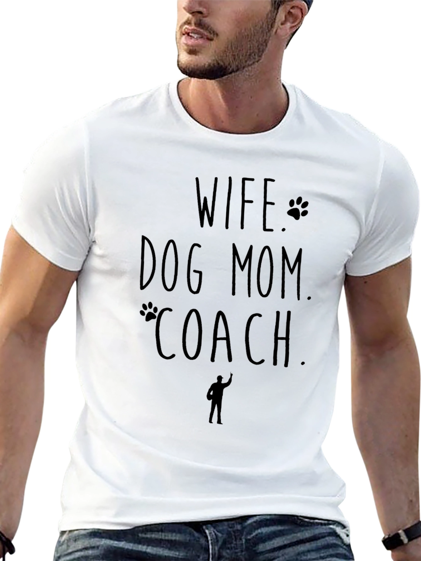 Black Wife Dog Mom Coach Black Graphic T-Shirt view 13