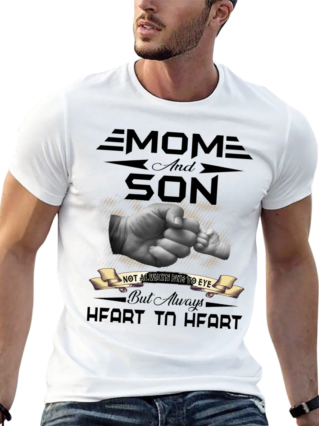 Black Mom and Son Heart to Heart Graphic Tee view 13