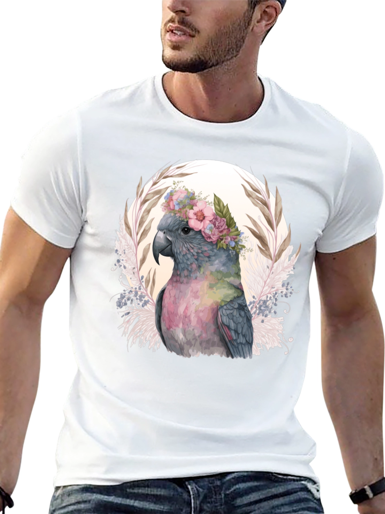 Black Floral Cockatoo Graphic Tee view 13