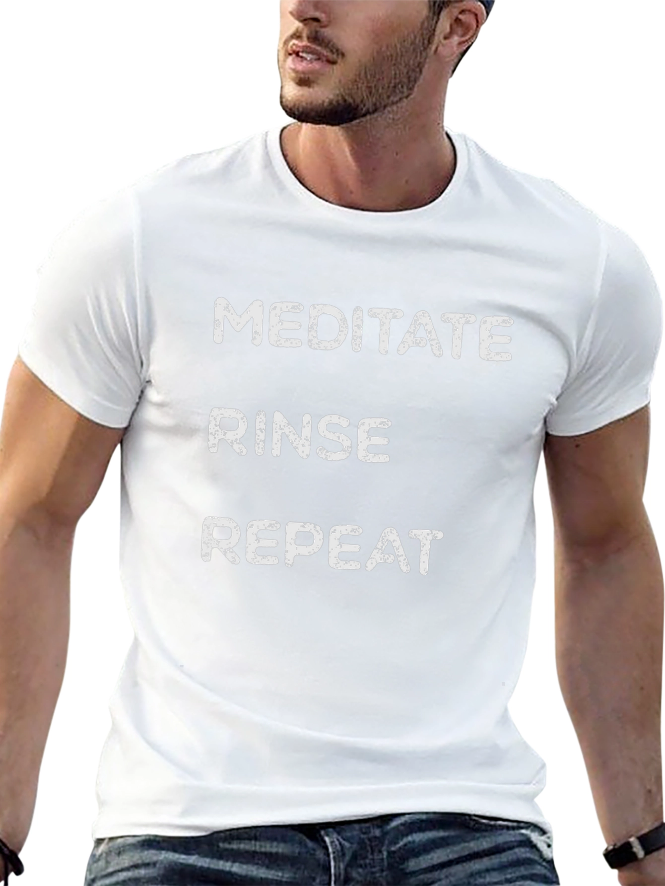 Black Meditate Rinse Repeat Graphic T-Shirt view 13