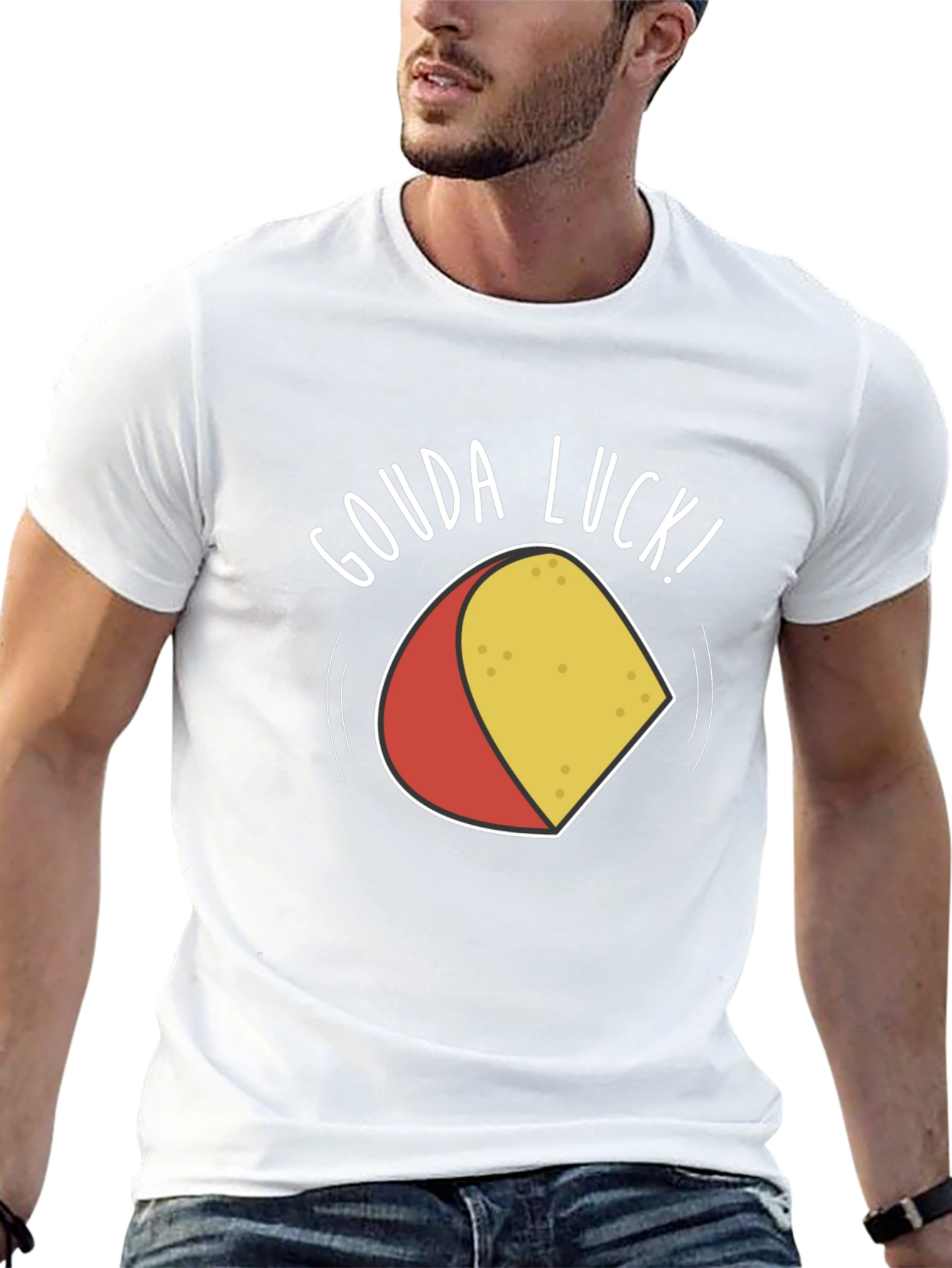 Black Gouda Luck T-Shirt - Funny Cheese Pun Tee view 13