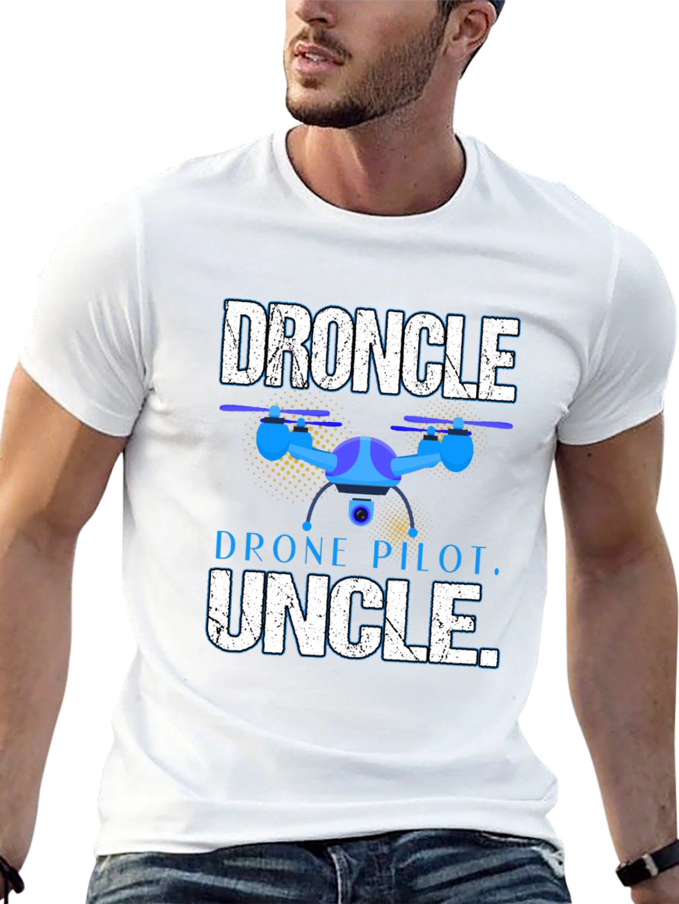 Black Droncle T-Shirt - Drone Pilot Uncle Gift view 13