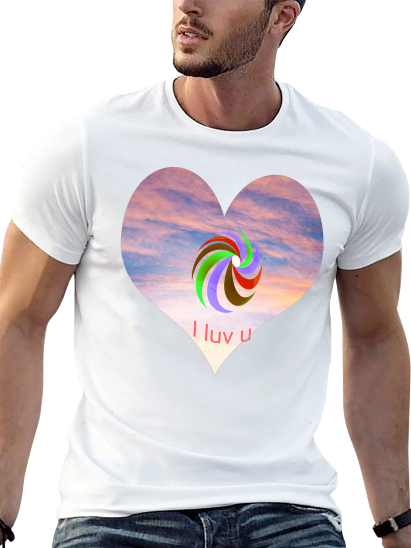Black I Luv U Heart Graphic Tee - Casual Style view 13