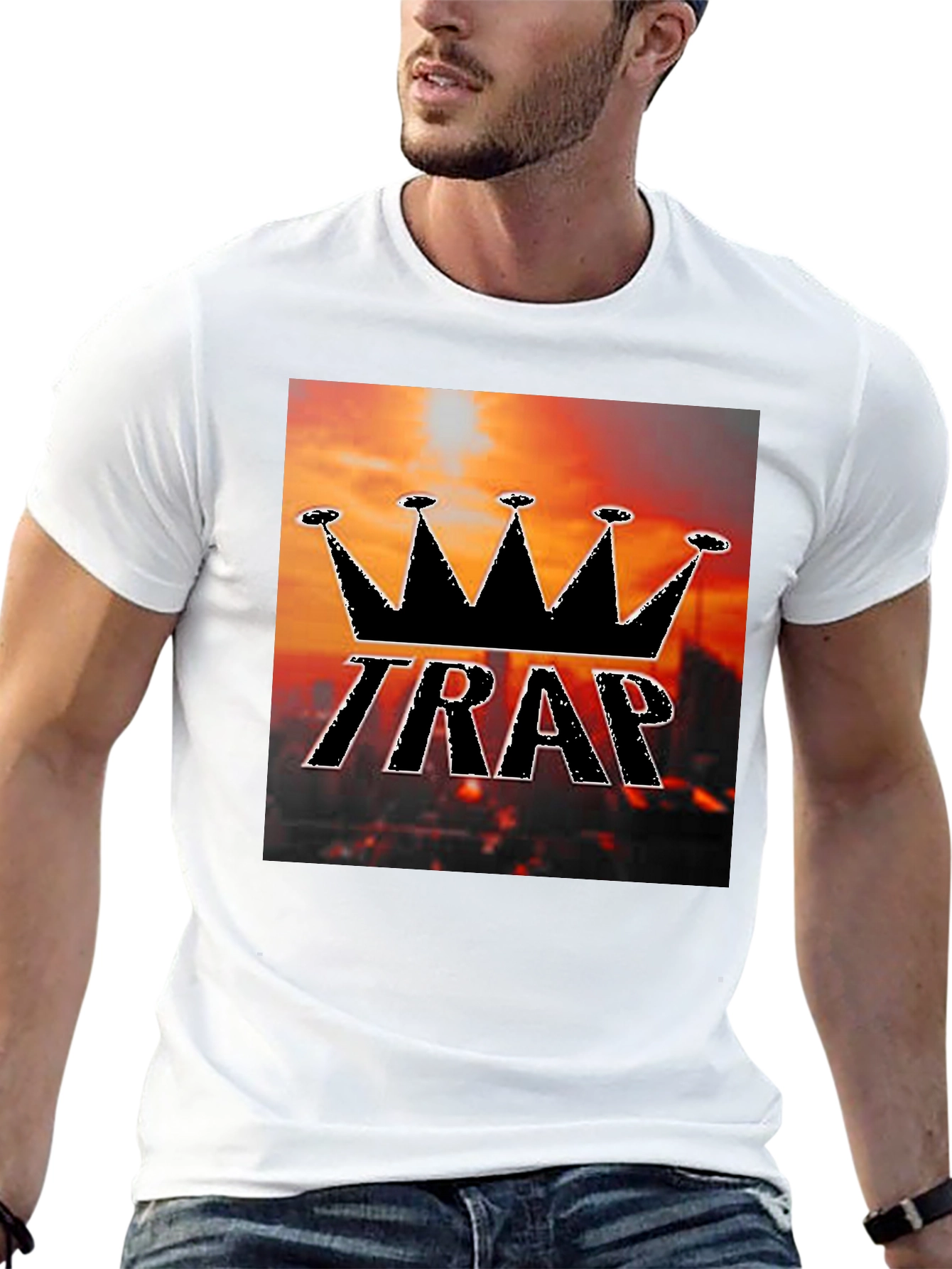 Black Trap King Black Graphic T-Shirt view 13