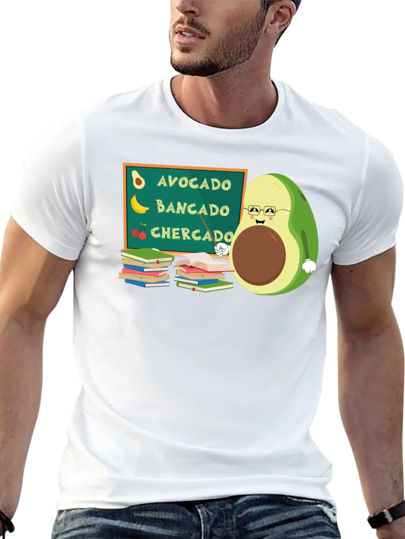 Black Avocado Teacher Funny Graphic Tee view 13