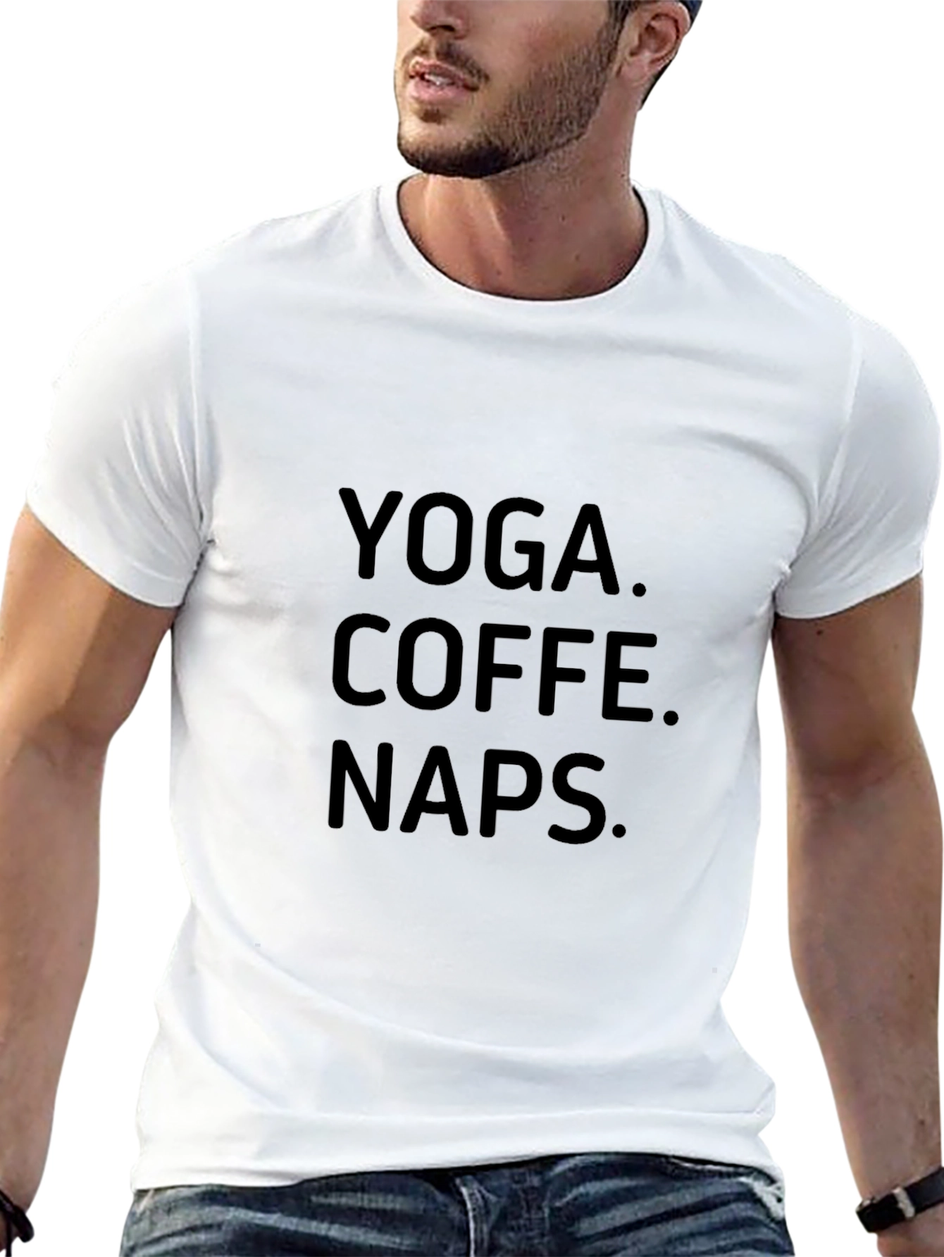 Black Yoga Coffee Naps T-Shirt - Relaxed Everyday Wear view 13