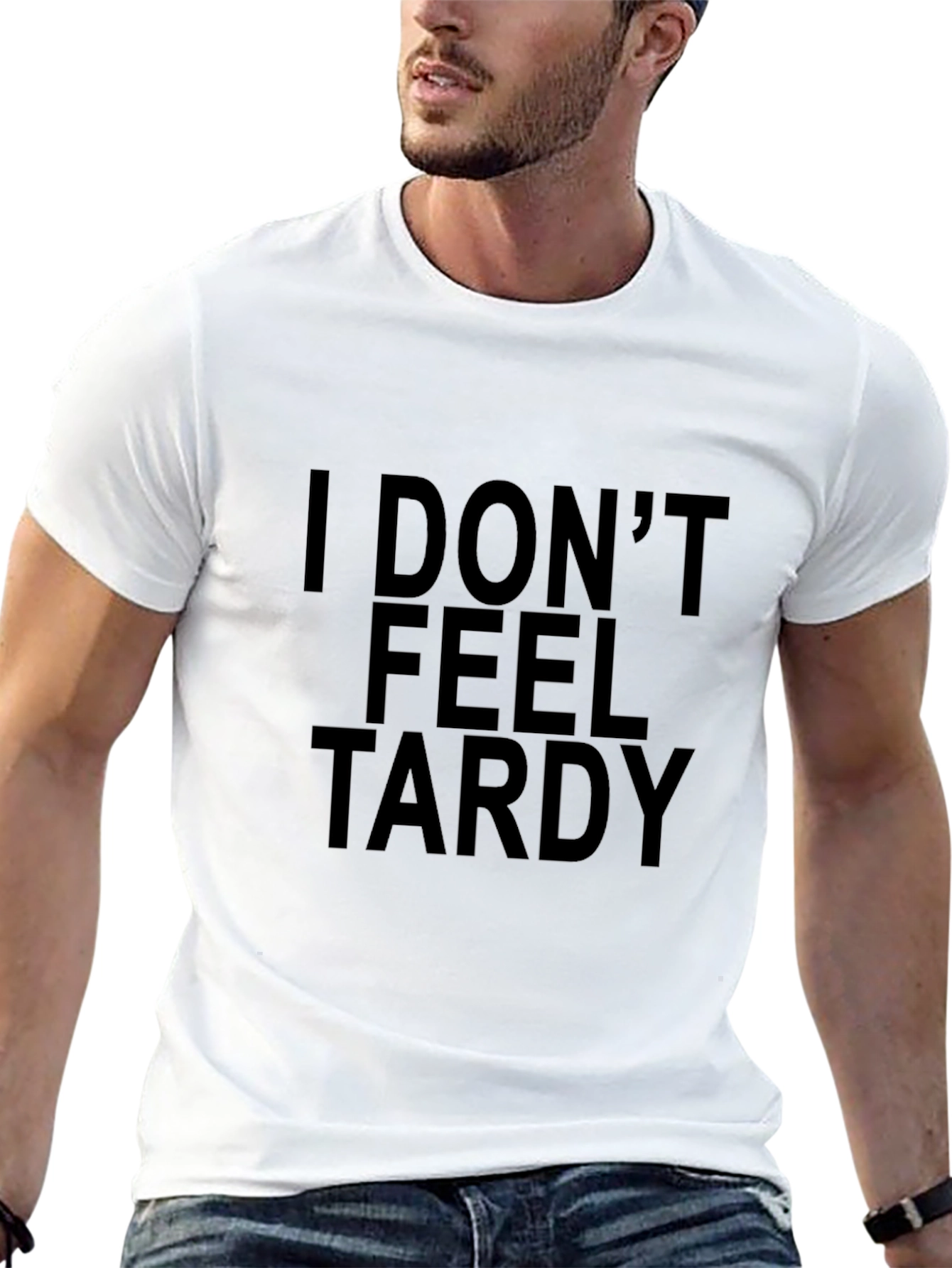Black I Don't Feel Tardy Graphic Tee - Soft Cotton Blend view 13