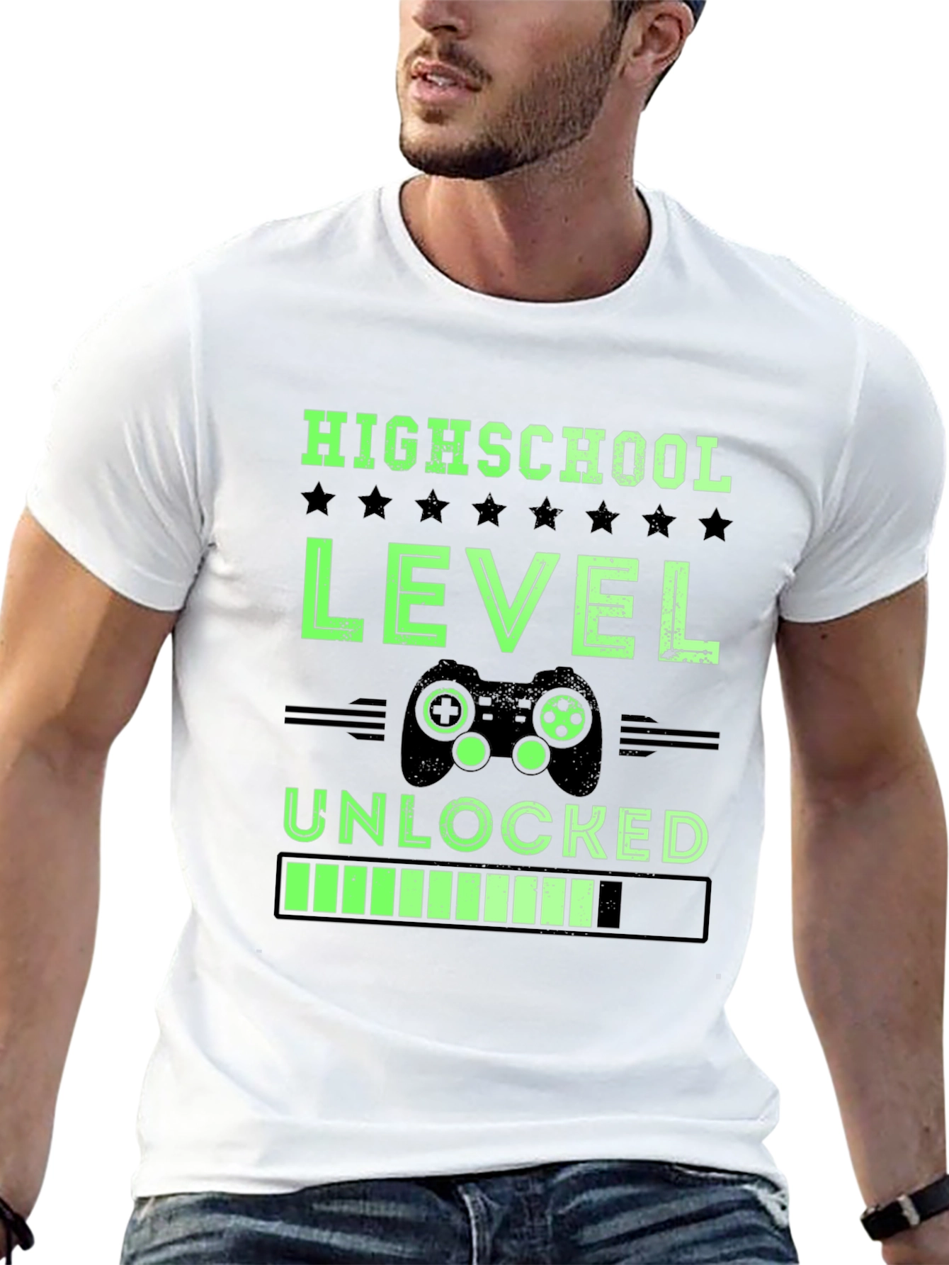 Black Highschool Level Unlocked Gamer T-Shirt view 13