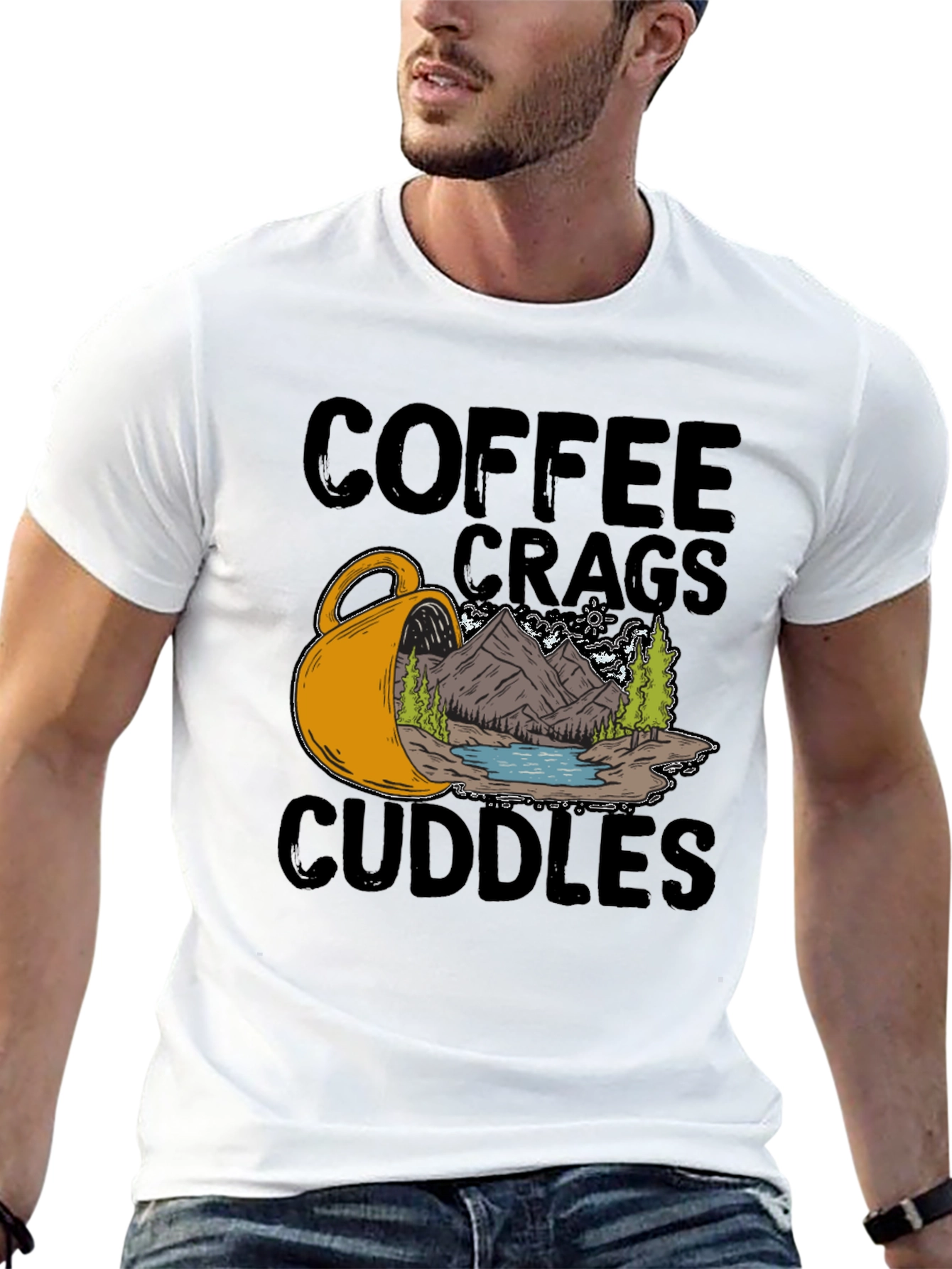 Black Coffee Crags Cuddles Graphic Tee view 13