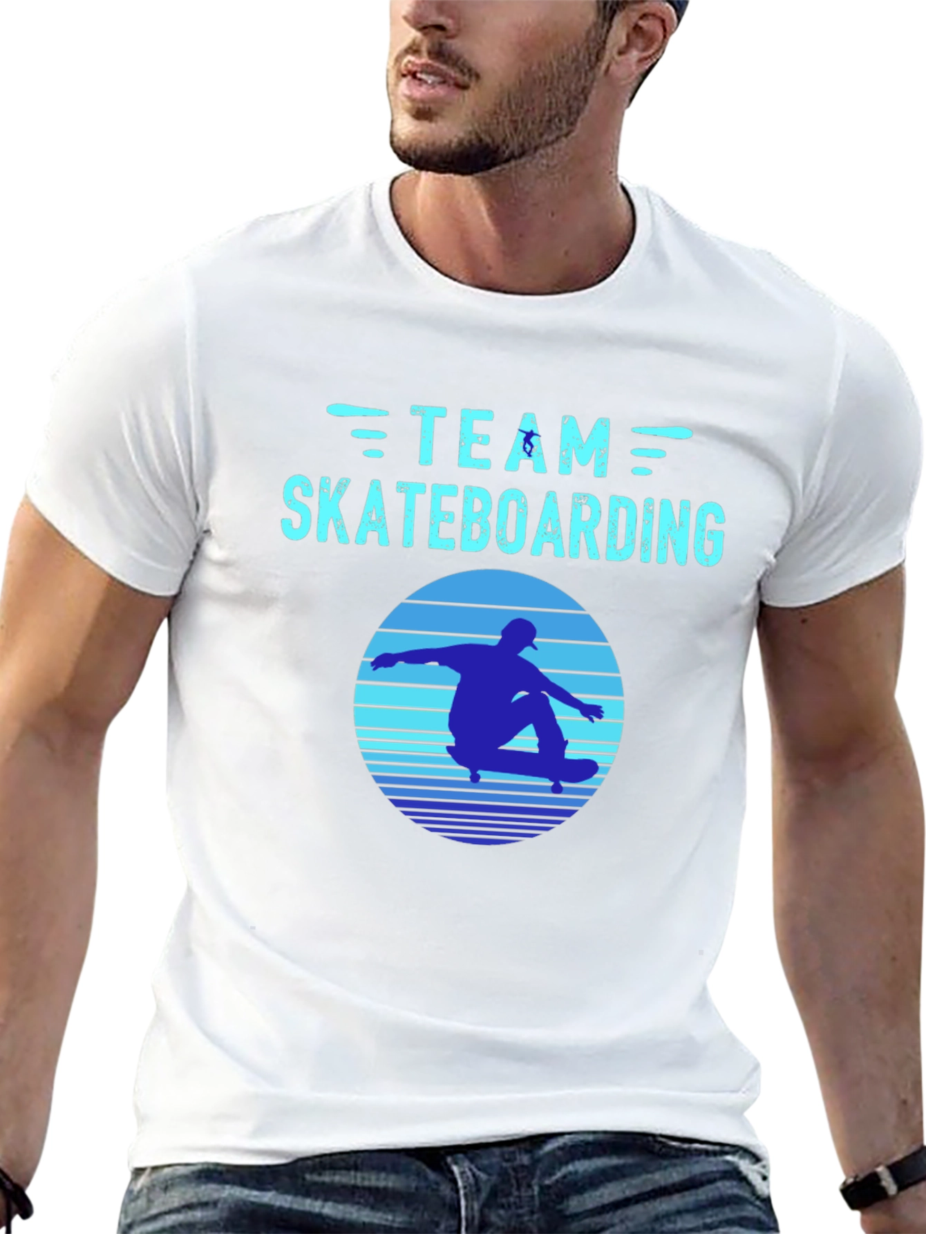 Black Team Skateboarding Graphic Tee - Black view 13