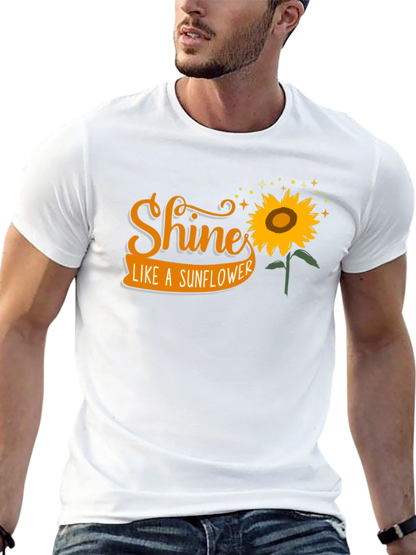 Black Shine Like A Sunflower Graphic Tee view 13
