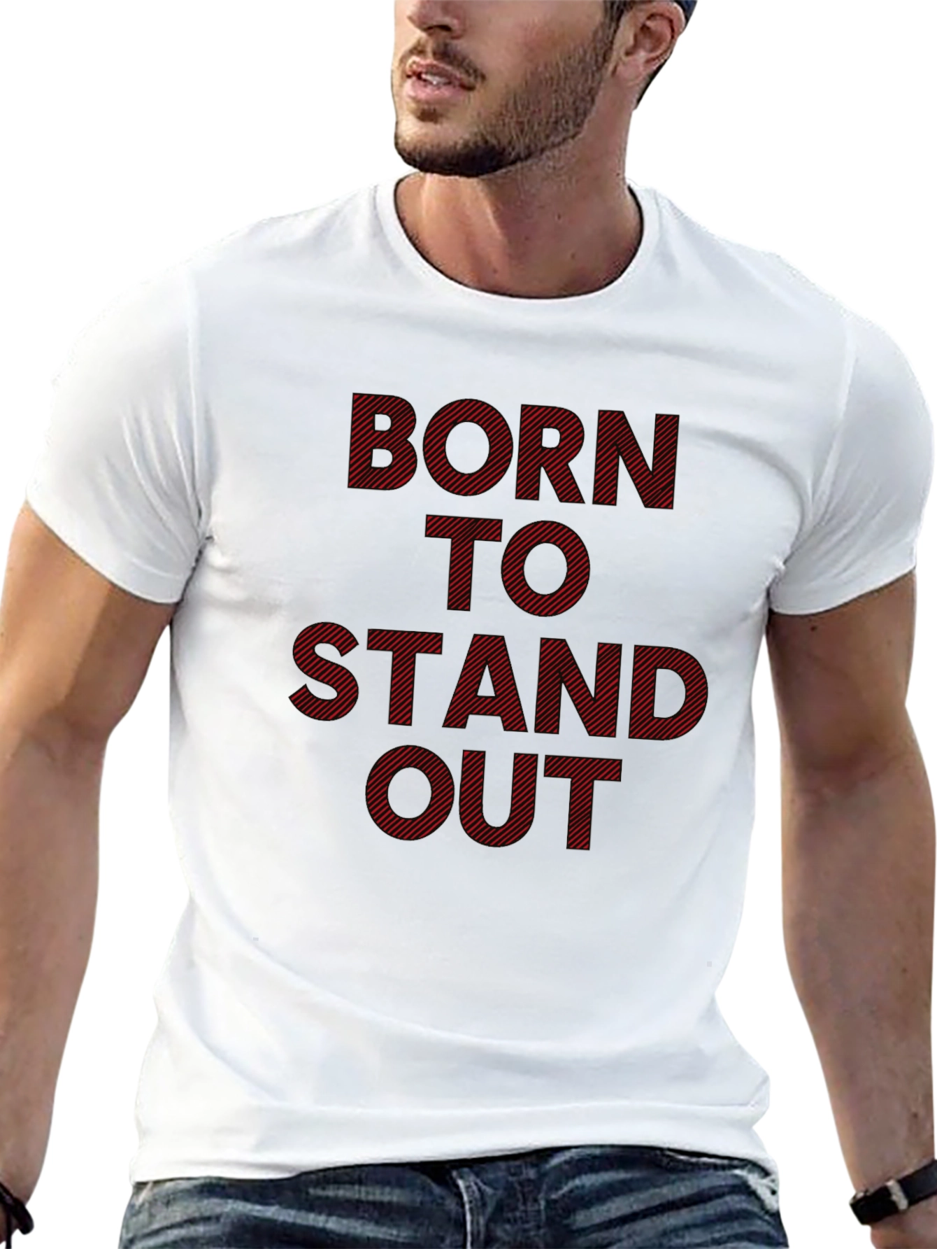 Black Born to Stand Out Black Graphic Tee view 13