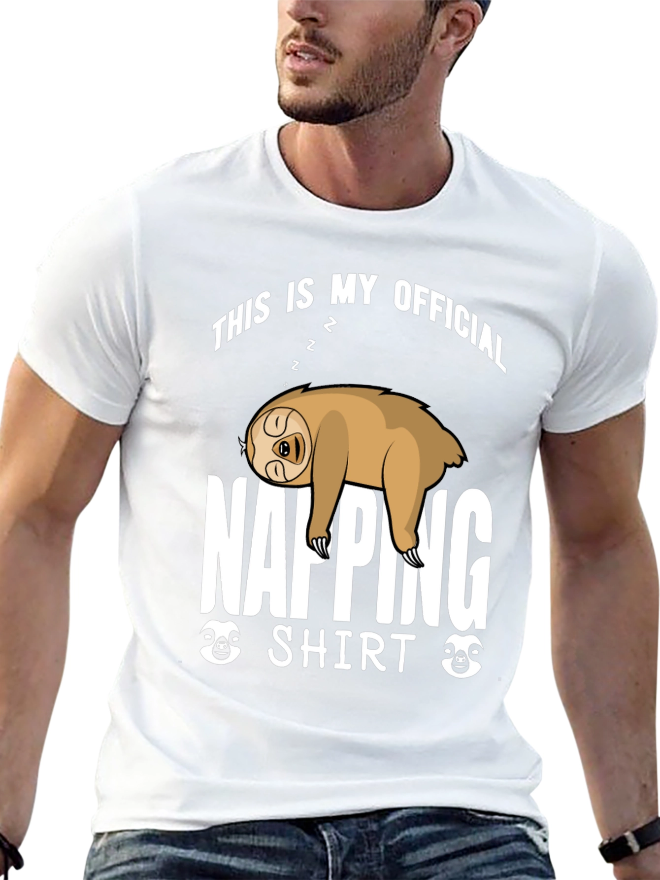 Black Napping Sloth Graphic T-Shirt - Official Napping Shirt view 13