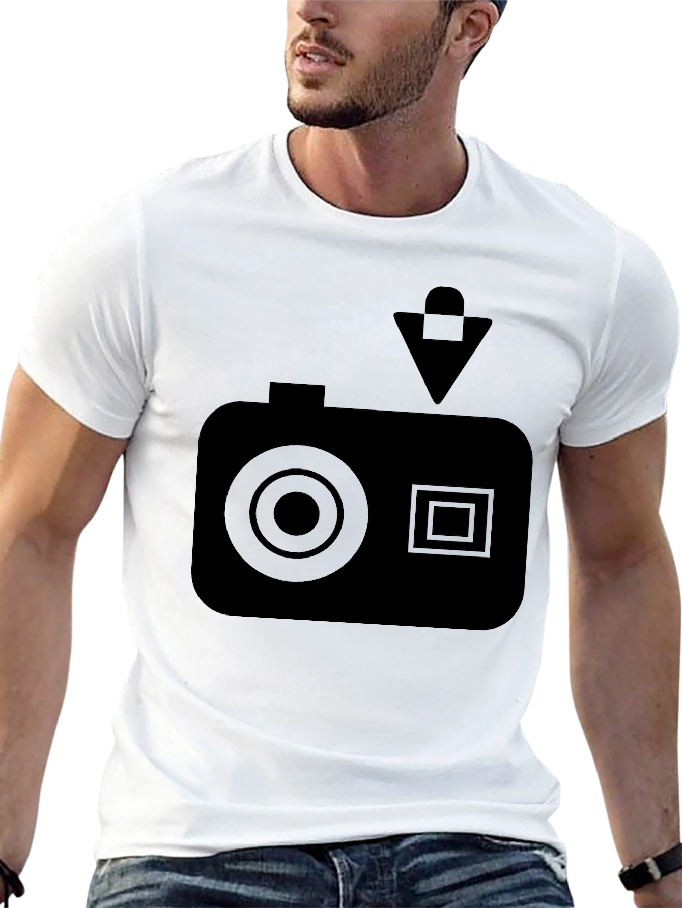 Black Camera Graphic T-Shirt - Cool Casual Style view 13