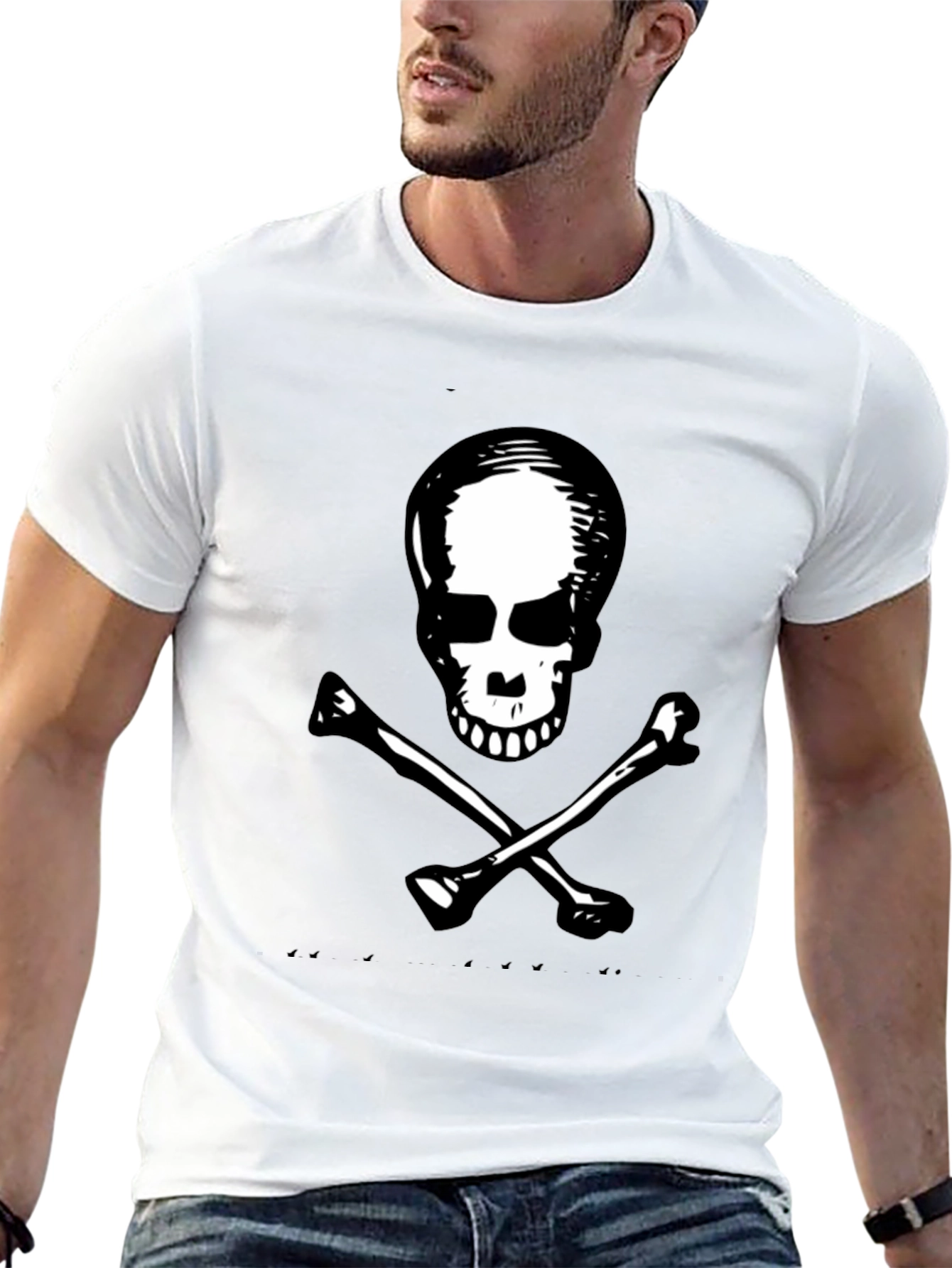 Black Skull & Crossbones Graphic Tee - Black view 13