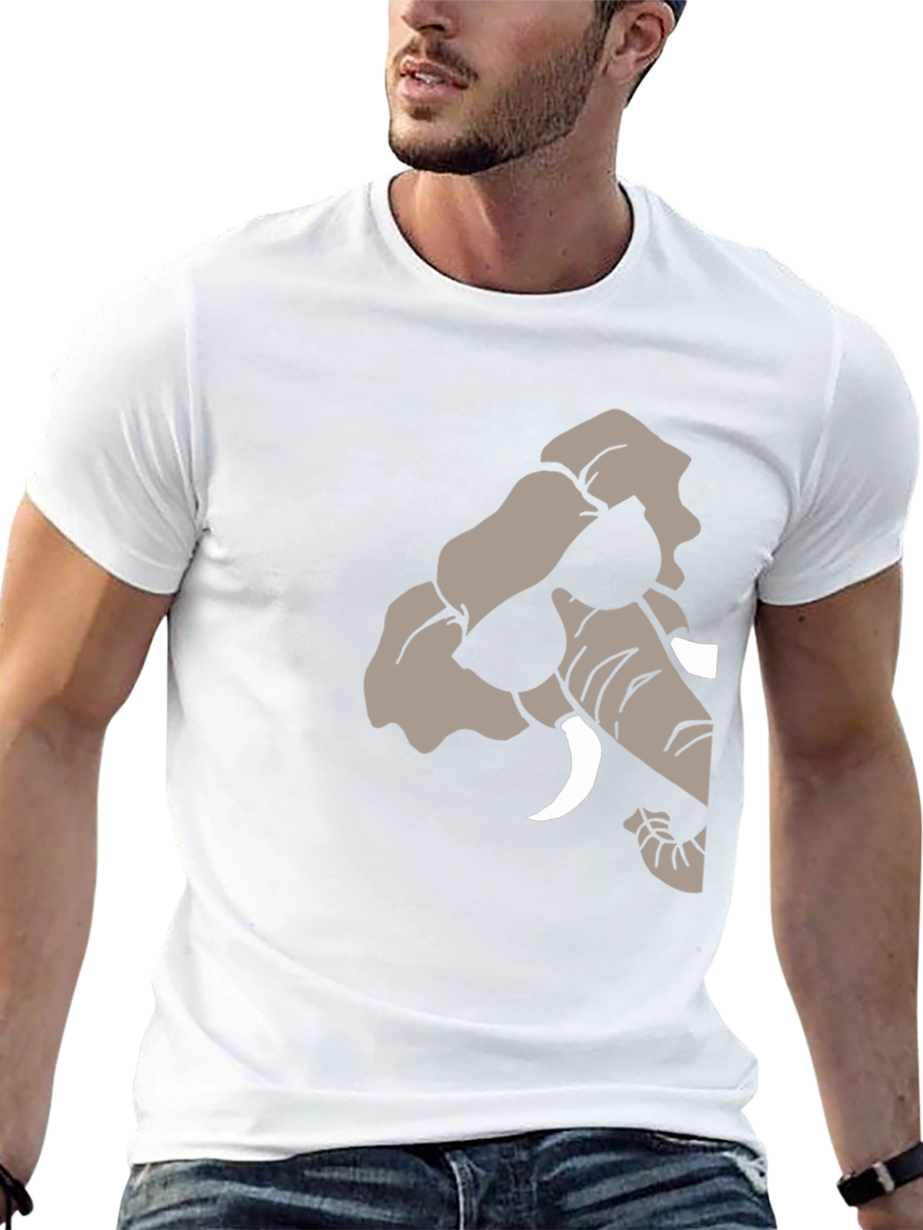 Black Cool Elephant Graphic Tee - Stylish Black T-Shirt view 13
