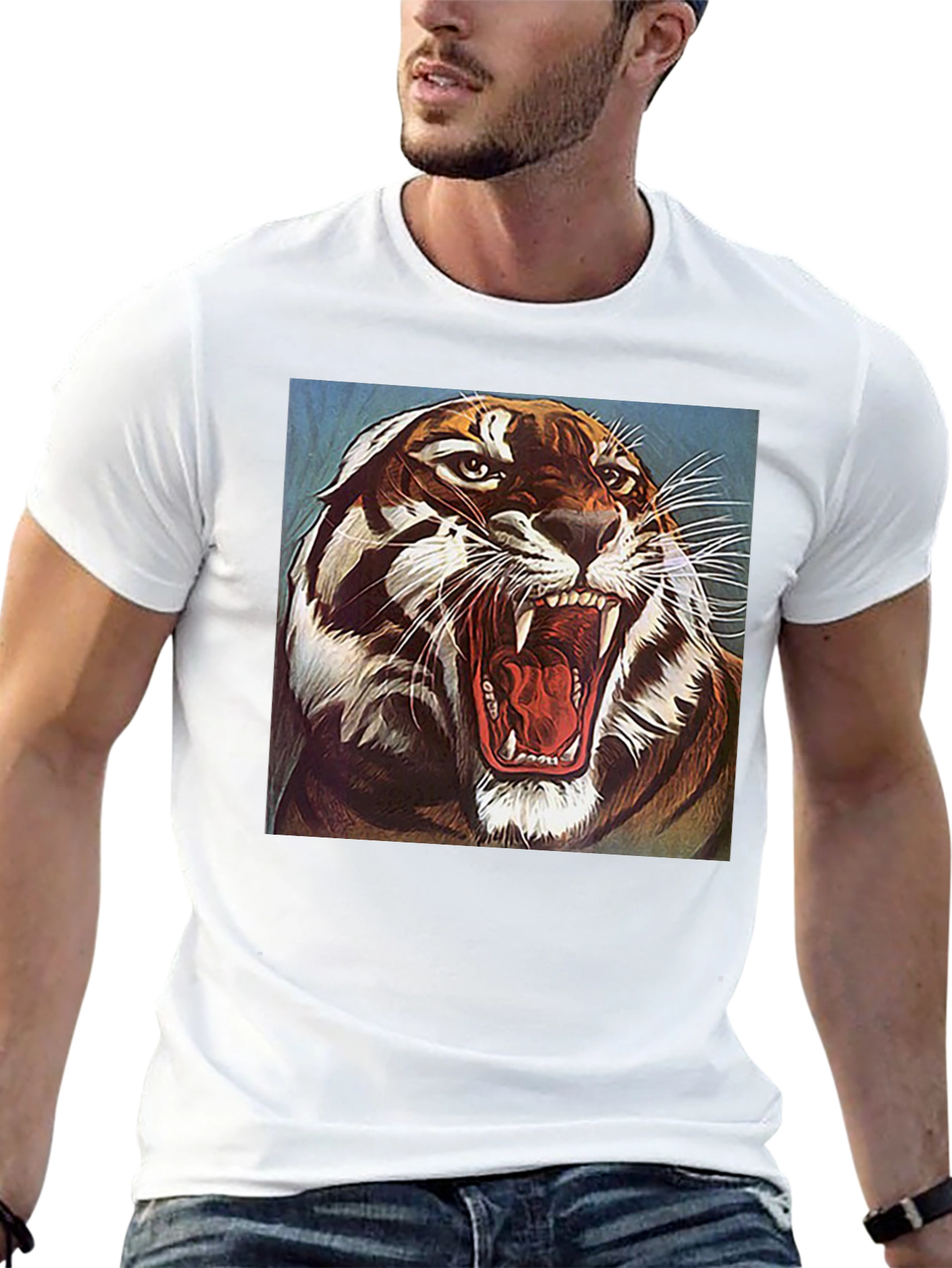 Black Roaring Tiger Graphic Tee - Fierce Style view 13