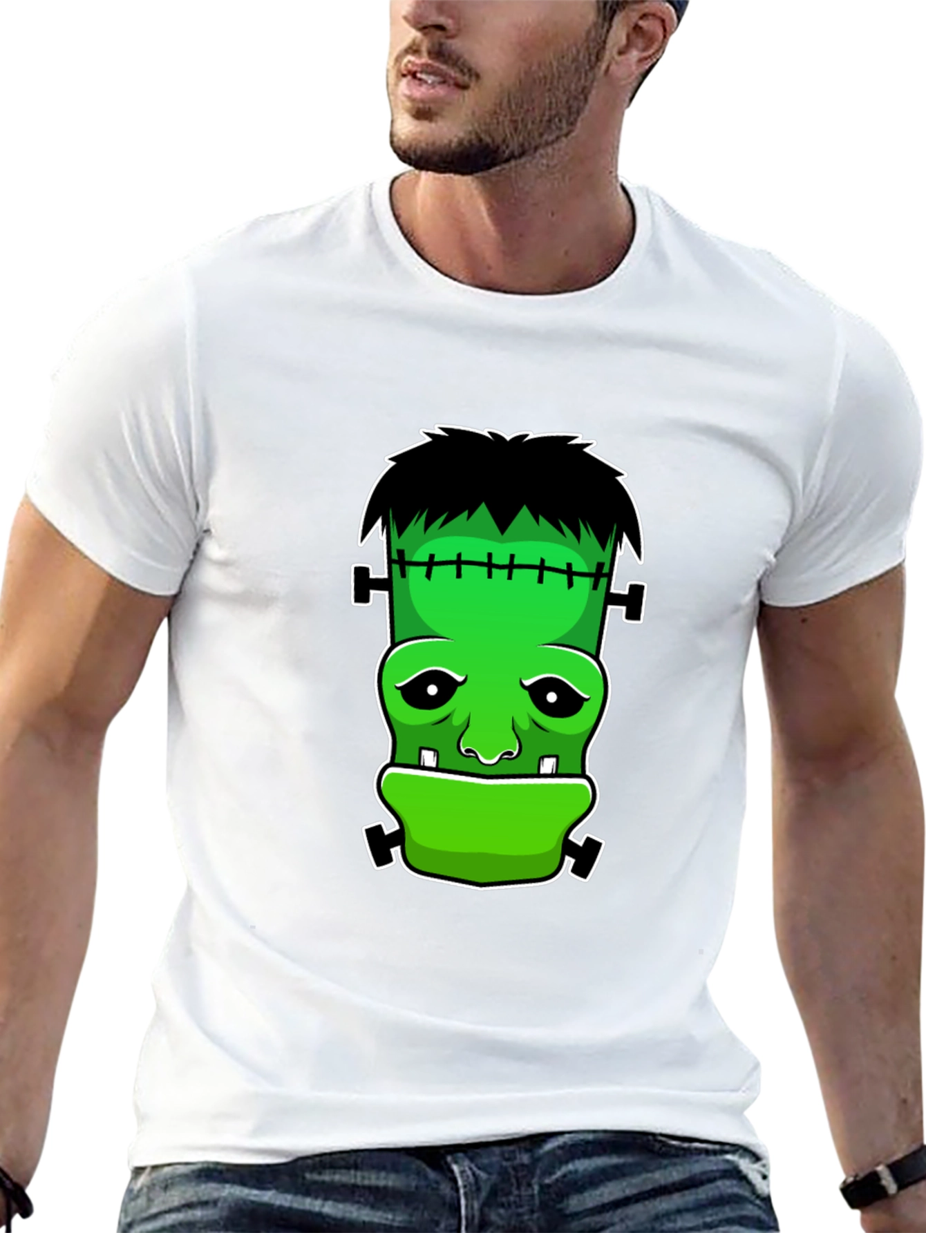 Black Frankenstein Graphic T-Shirt - Halloween Tee view 13