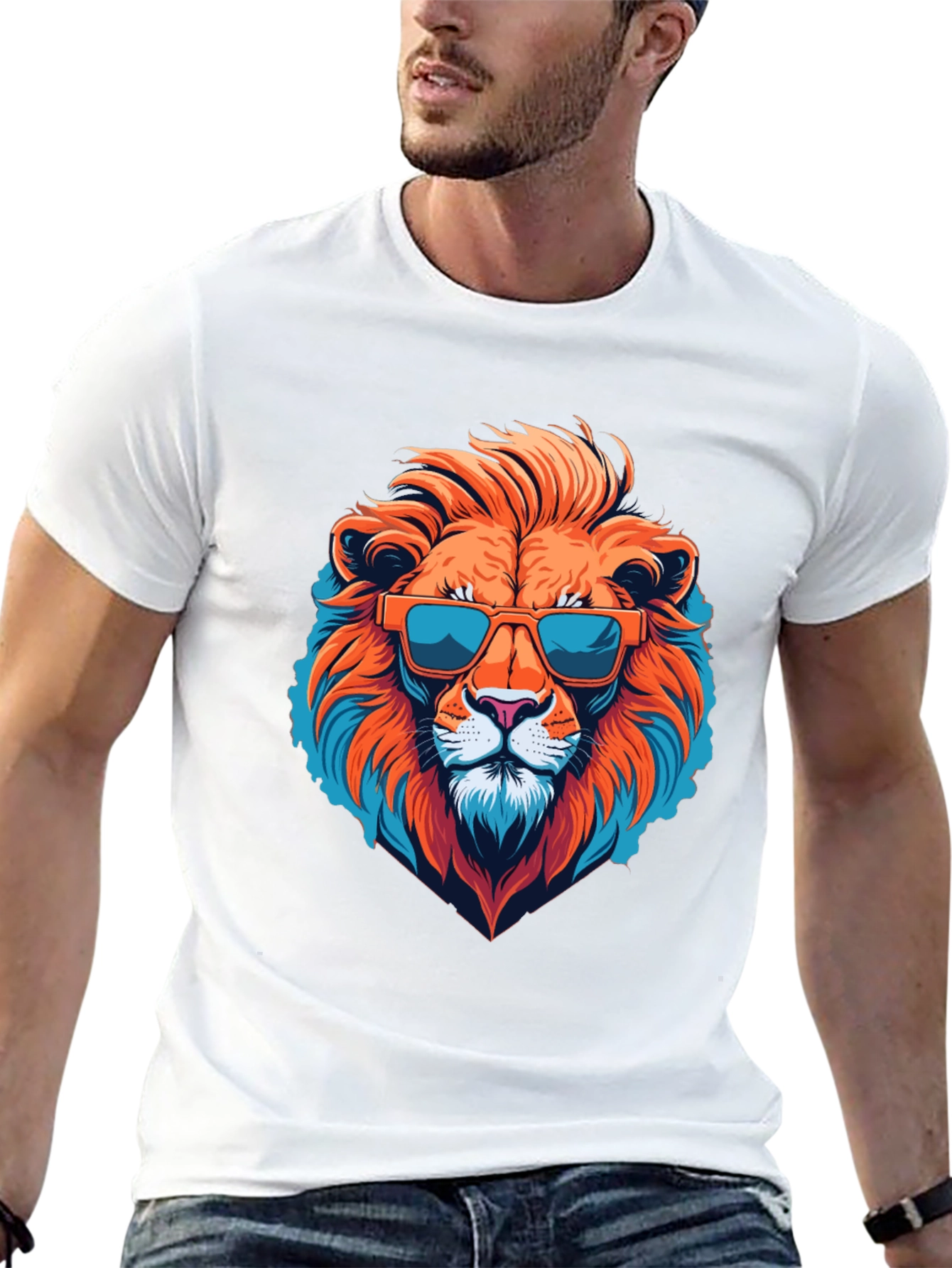 Black Cool Lion Graphic Tee - Black T-Shirt view 13
