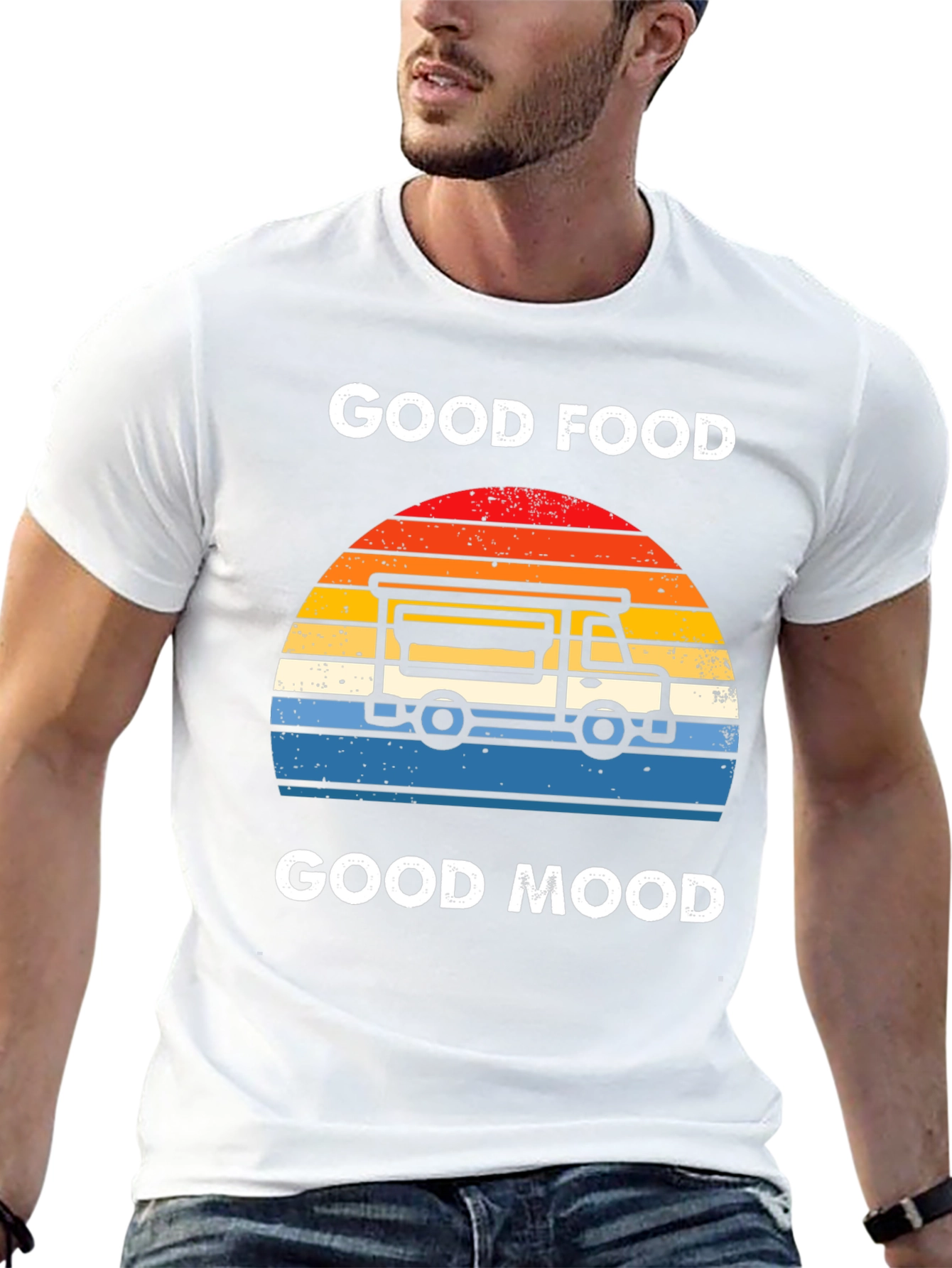 Black Good Food Good Mood T-Shirt Food Truck Tee view 13