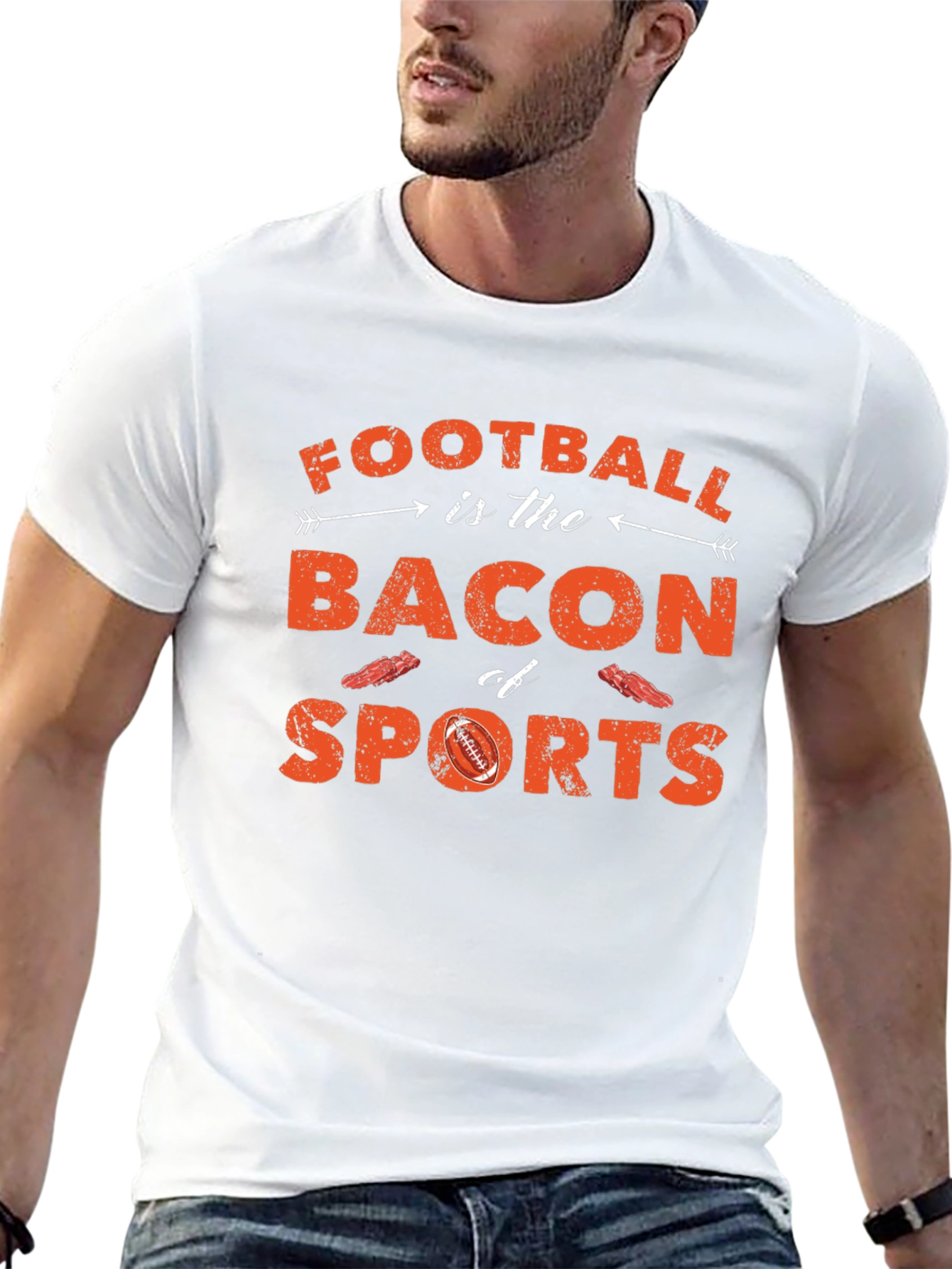 Black Football is Bacon of Sports T-Shirt view 13