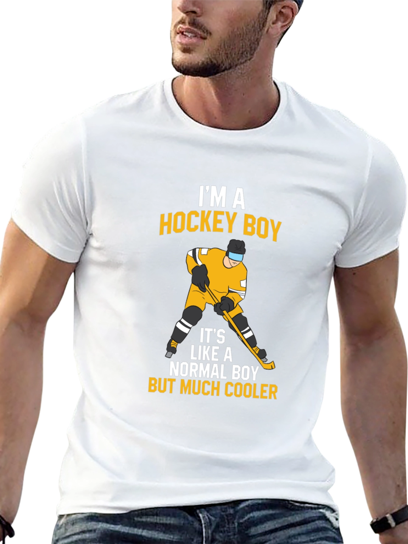 Black Hockey Boy T-Shirt - Cool and Sporty Design view 13