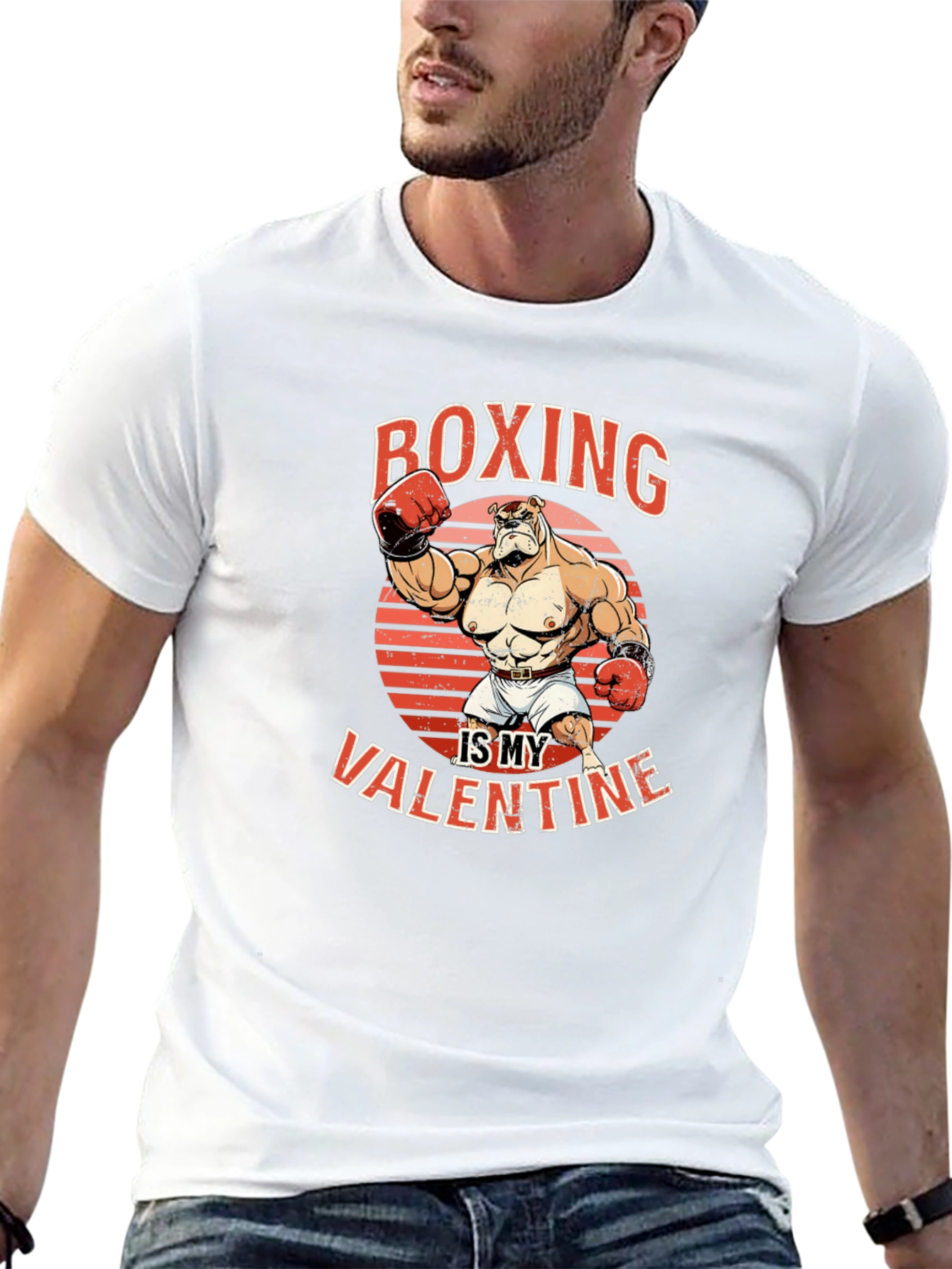 Black Boxing is My Valentine Graphic T-Shirt view 13
