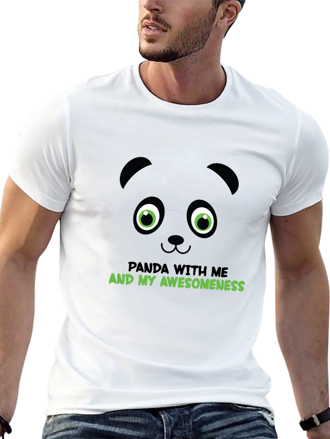Black Panda Awesomeness Graphic Tee - Cool Animal T-Shirt view 13