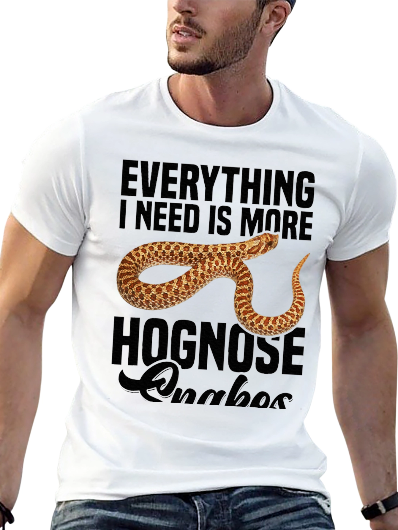 Black Hognose Snake Lover Graphic T-Shirt view 13