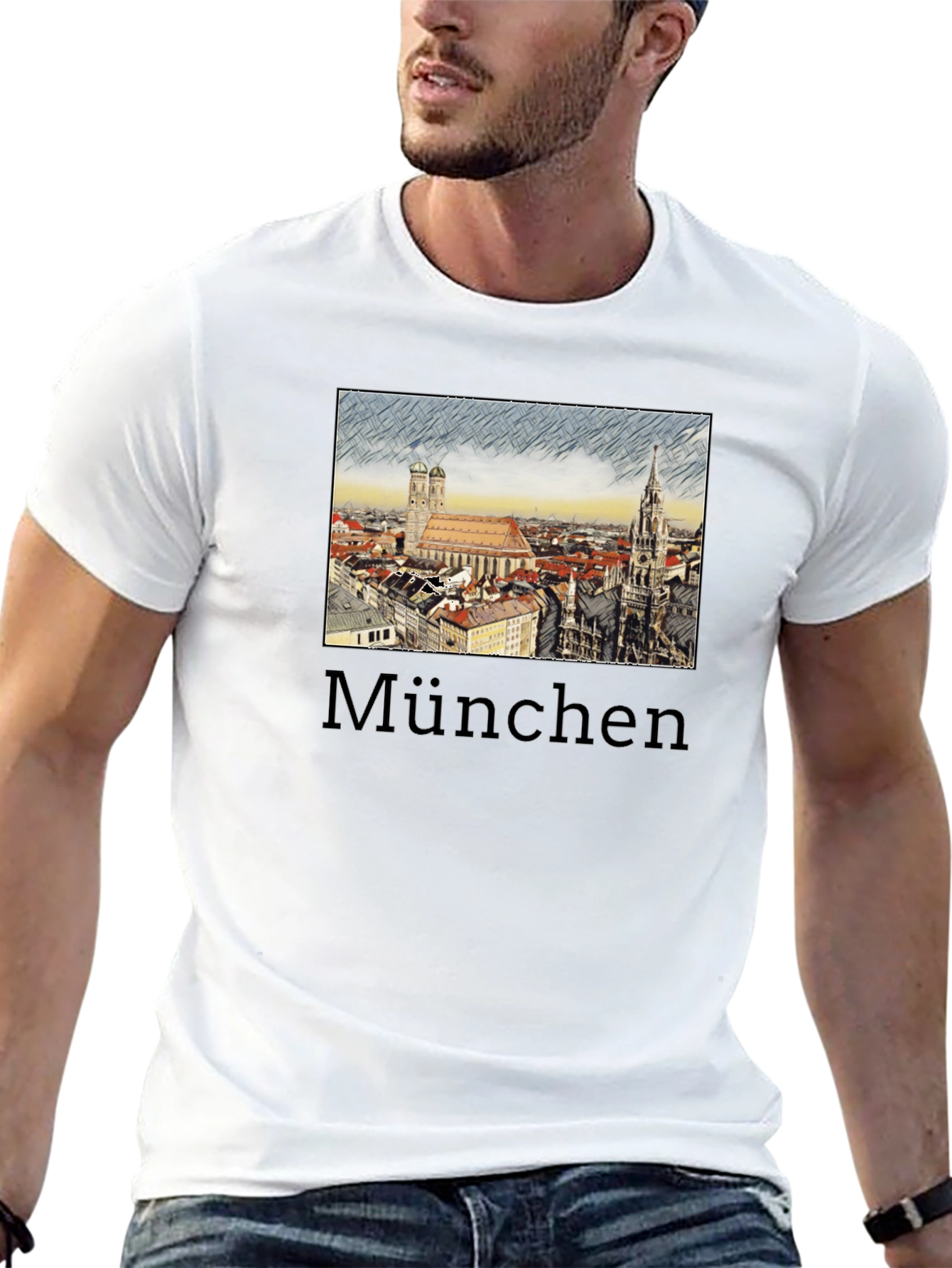 Munich Cityscape Graphic Tee - Urban Style - 13