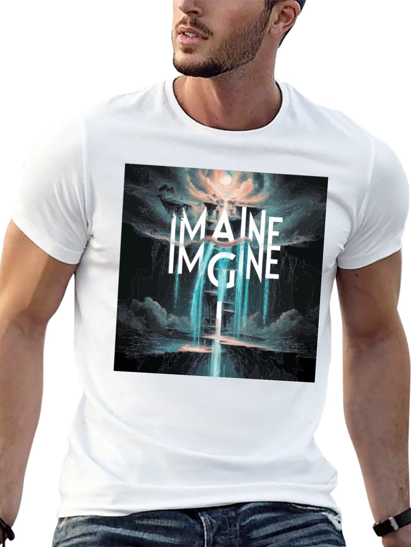 Black Imagine Graphic T-Shirt - Unique Design view 13