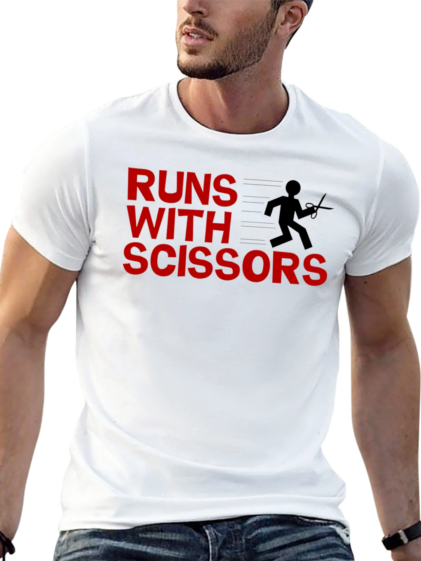 Black Runs With Scissors Graphic Tee - Black Cotton view 13