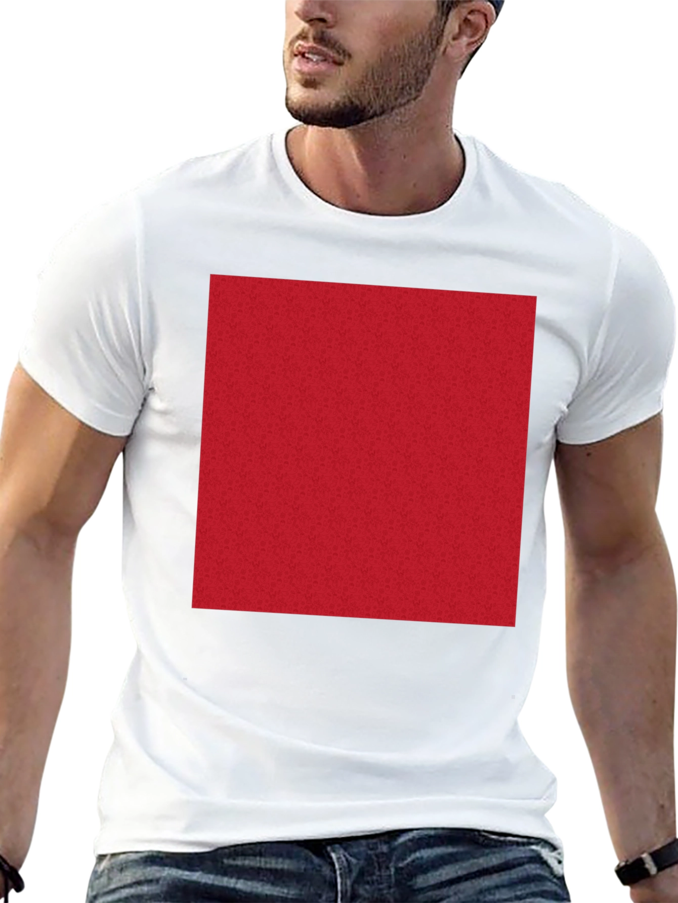 Black Bold Red Square Graphic Tee - Classic Fit view 13