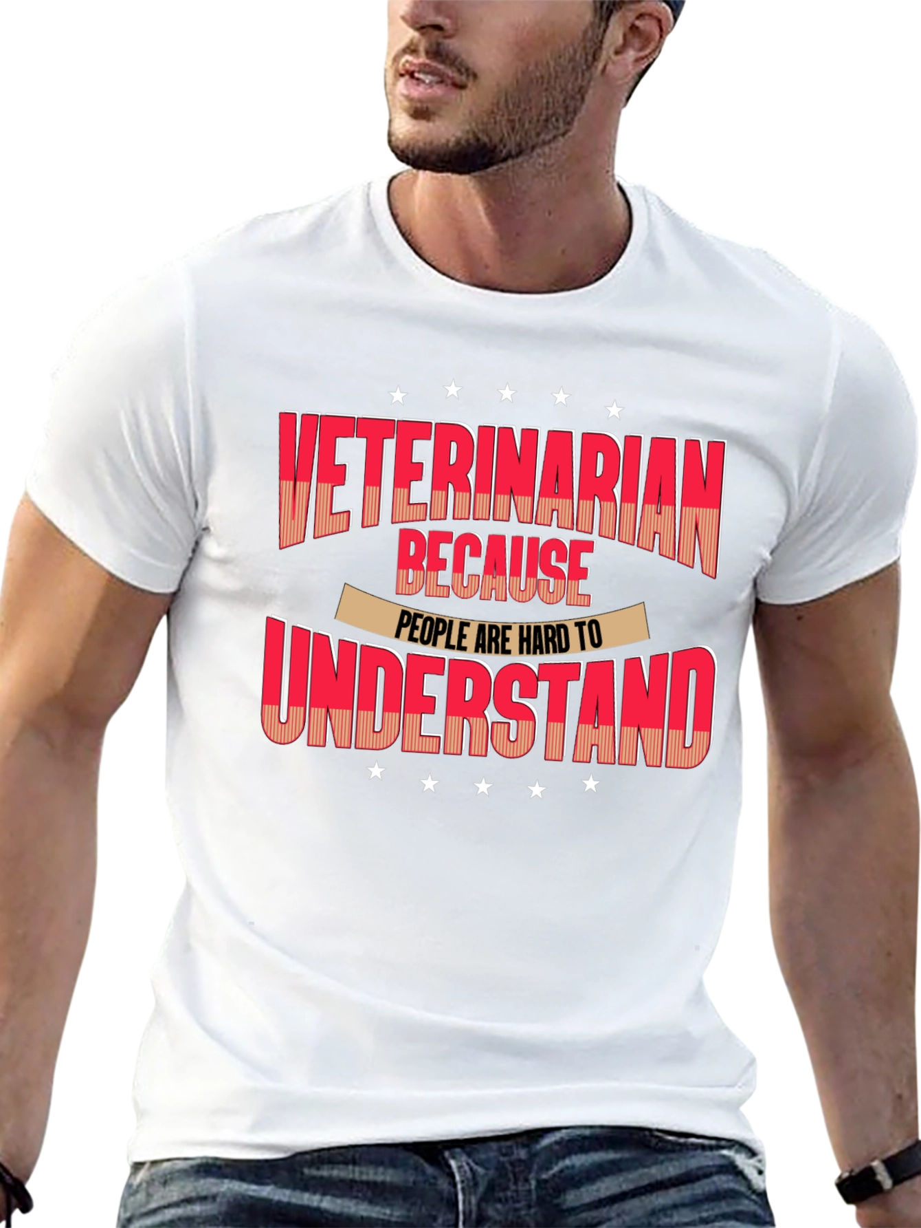 Black Veterinarian T-Shirt - Because People Are Hard to Understand view 13