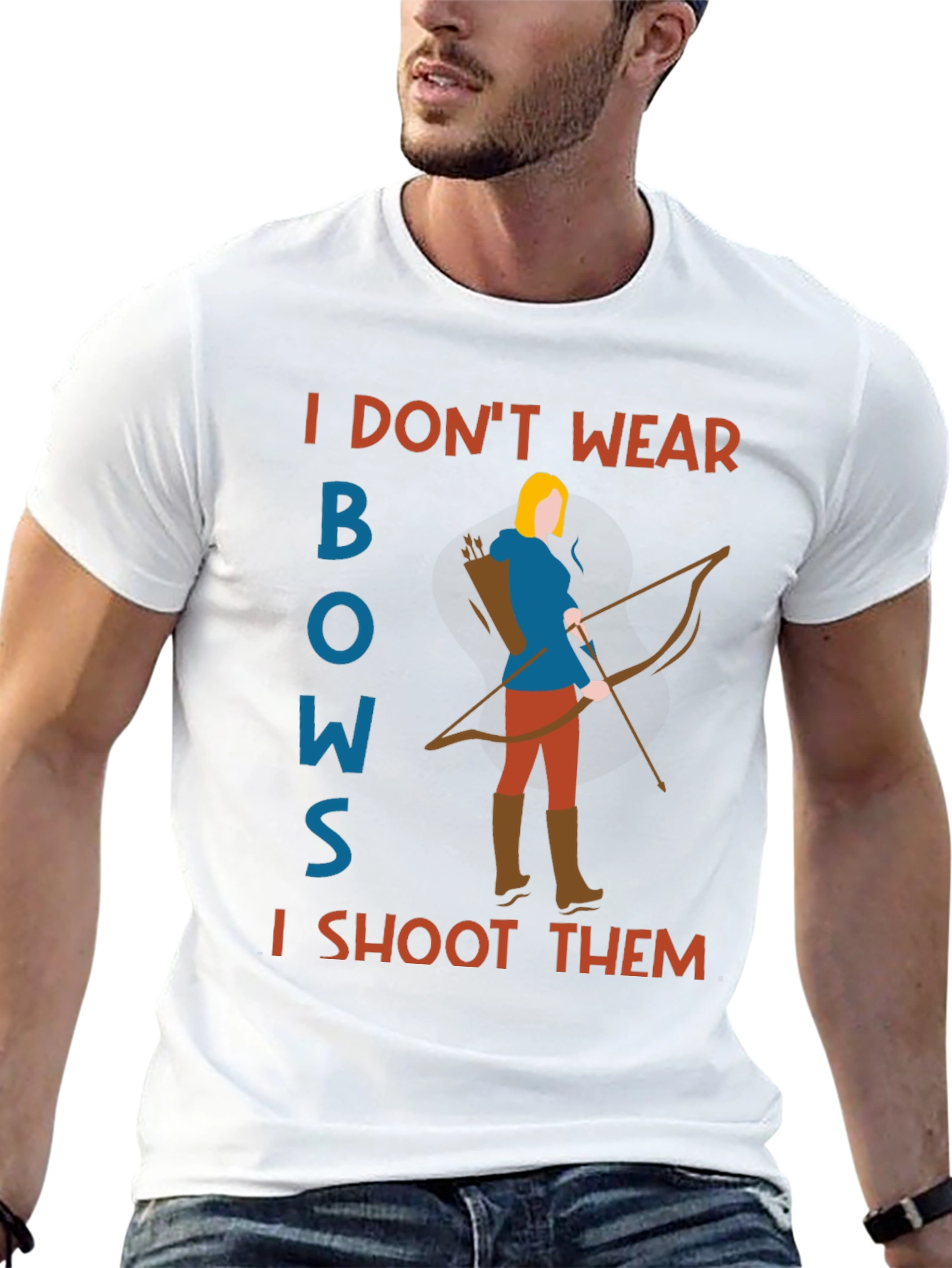 Black Archer T-Shirt: I Don't Wear Bows, I Shoot Them! view 13