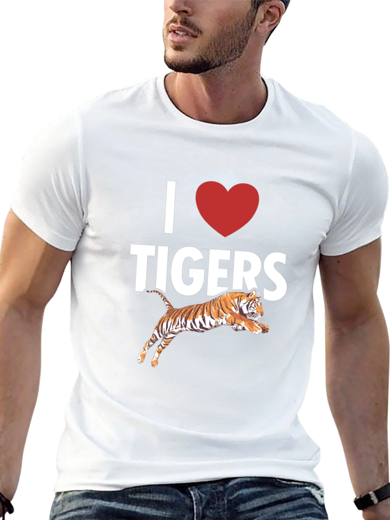 Black I Love Tigers Graphic T-Shirt view 13