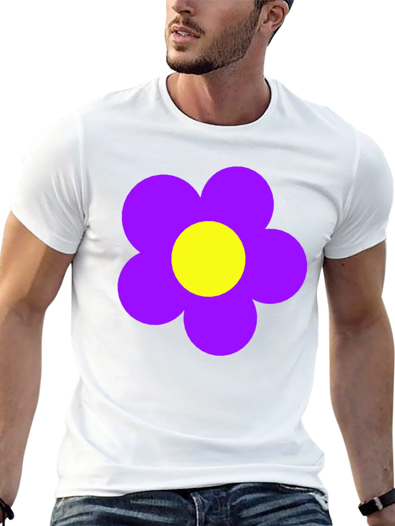 Black Retro Flower Power T-Shirt - Black view 13