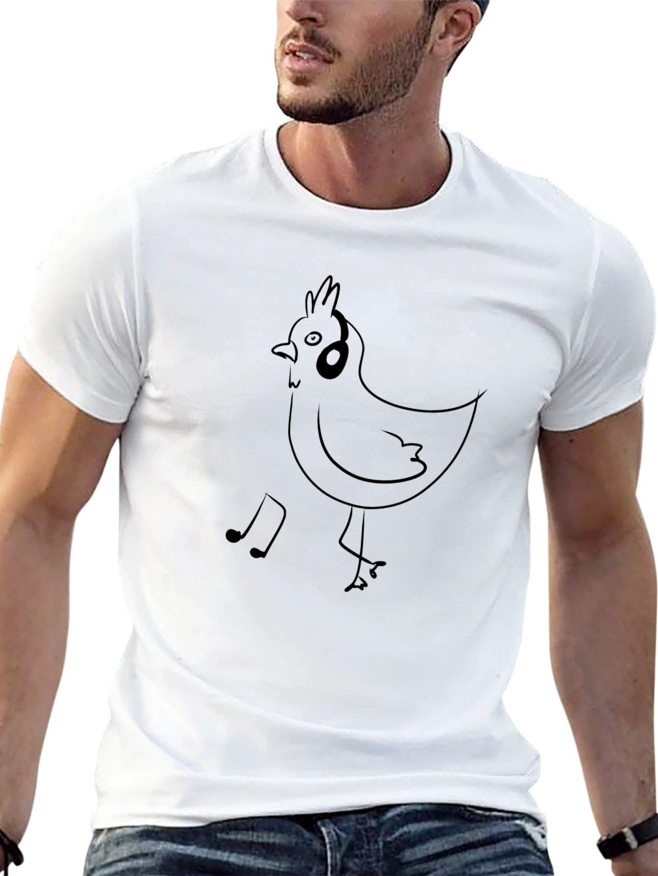 Black Musical Chicken T-Shirt - Black Graphic Tee view 13