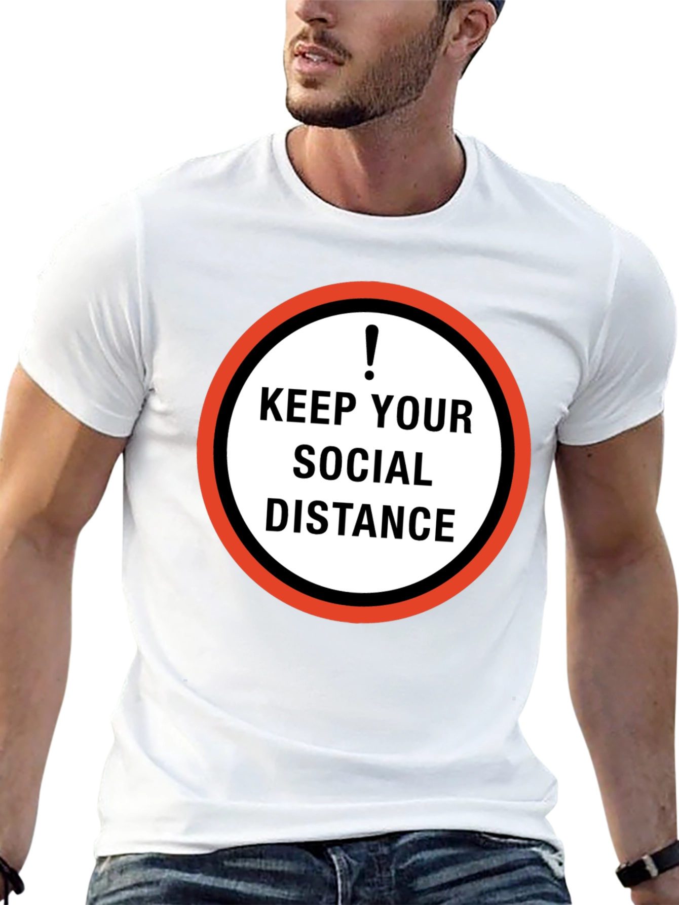 Black Keep Your Social Distance Graphic Tee - Black view 13
