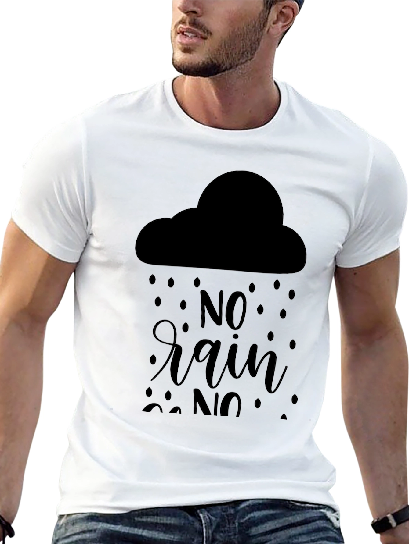 Black No Rain T-Shirt - Black Graphic Tee view 13