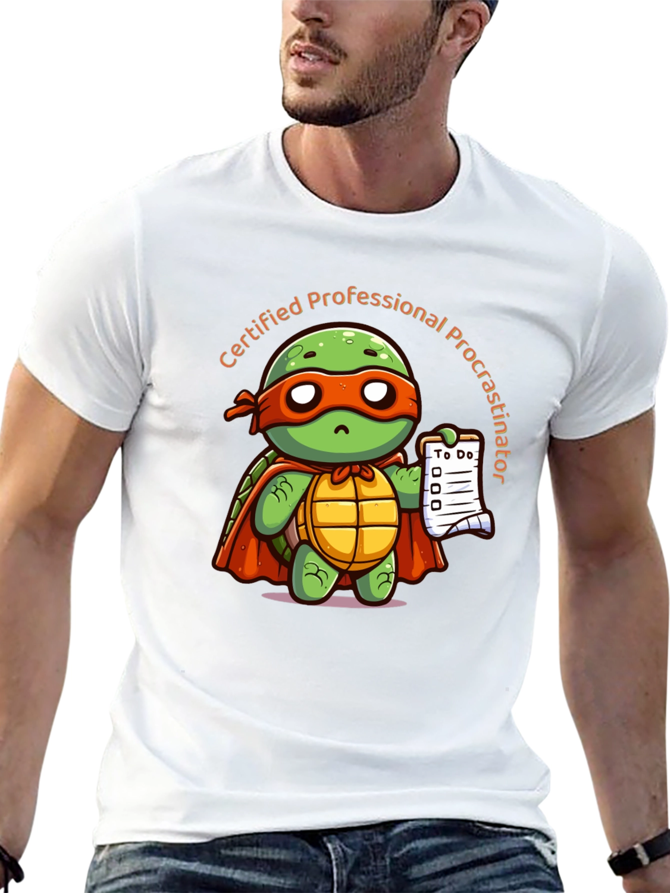 Black Procrastination Turtle T-Shirt view 13