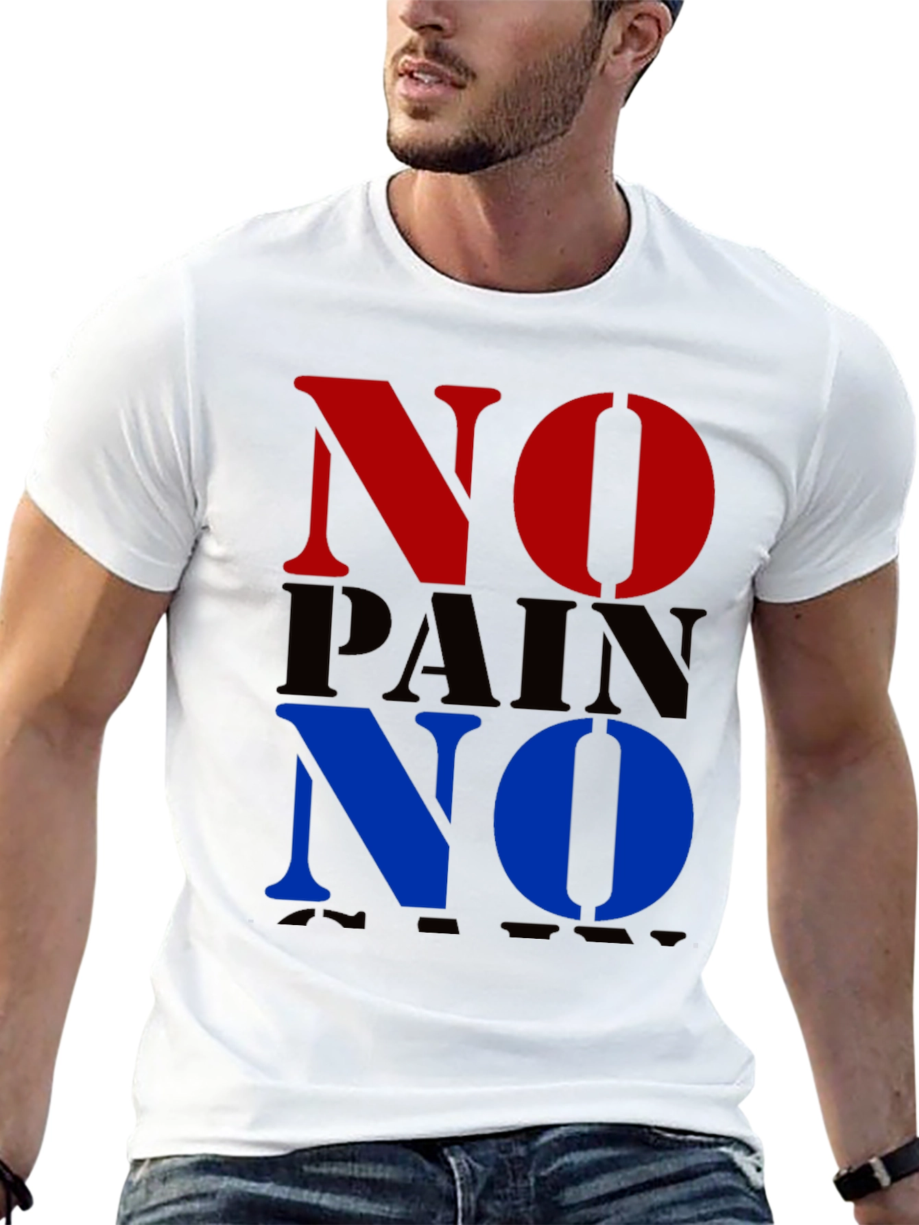 Black No Pain No Gain Graphic T-Shirt view 13