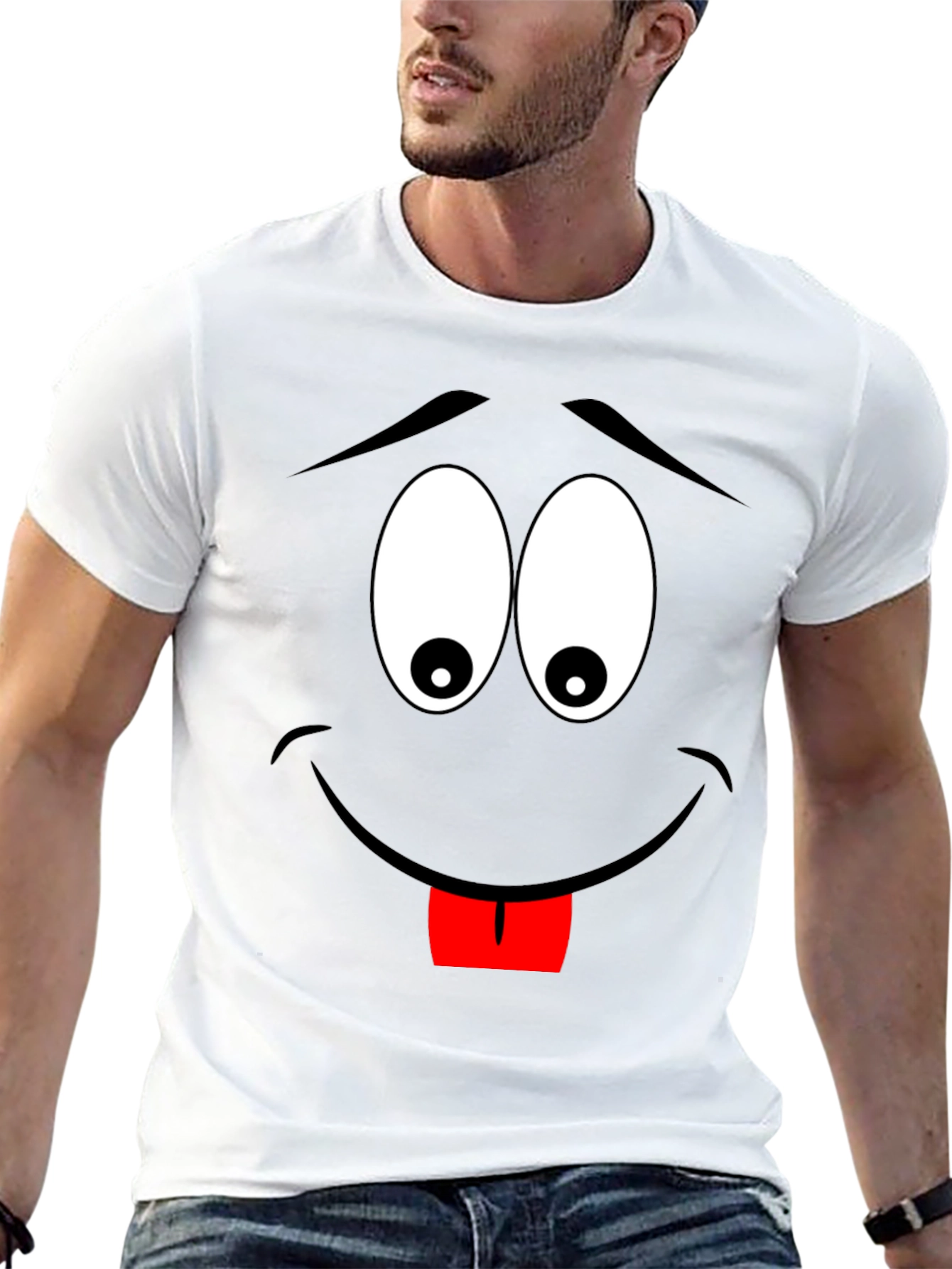Black Cartoon Face Black T-Shirt view 13