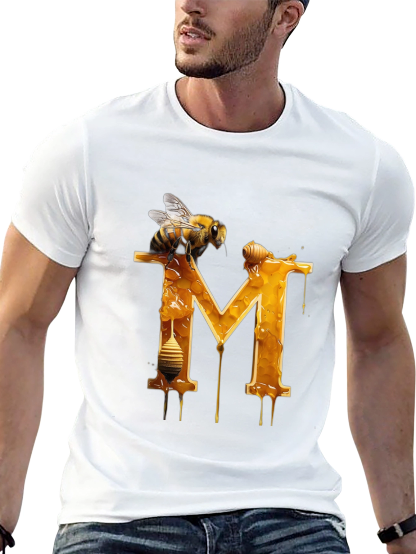 Honey Bee "M" Letter T-Shirt - 13