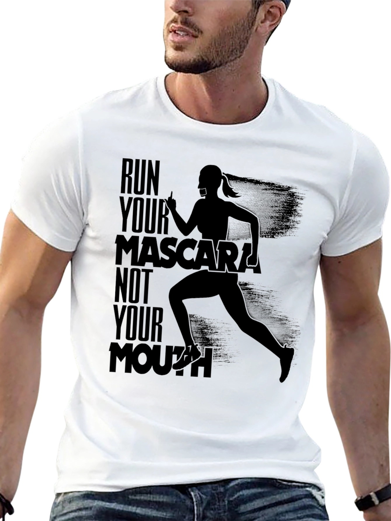Black Run Your Mascara Not Your Mouth T-Shirt view 13