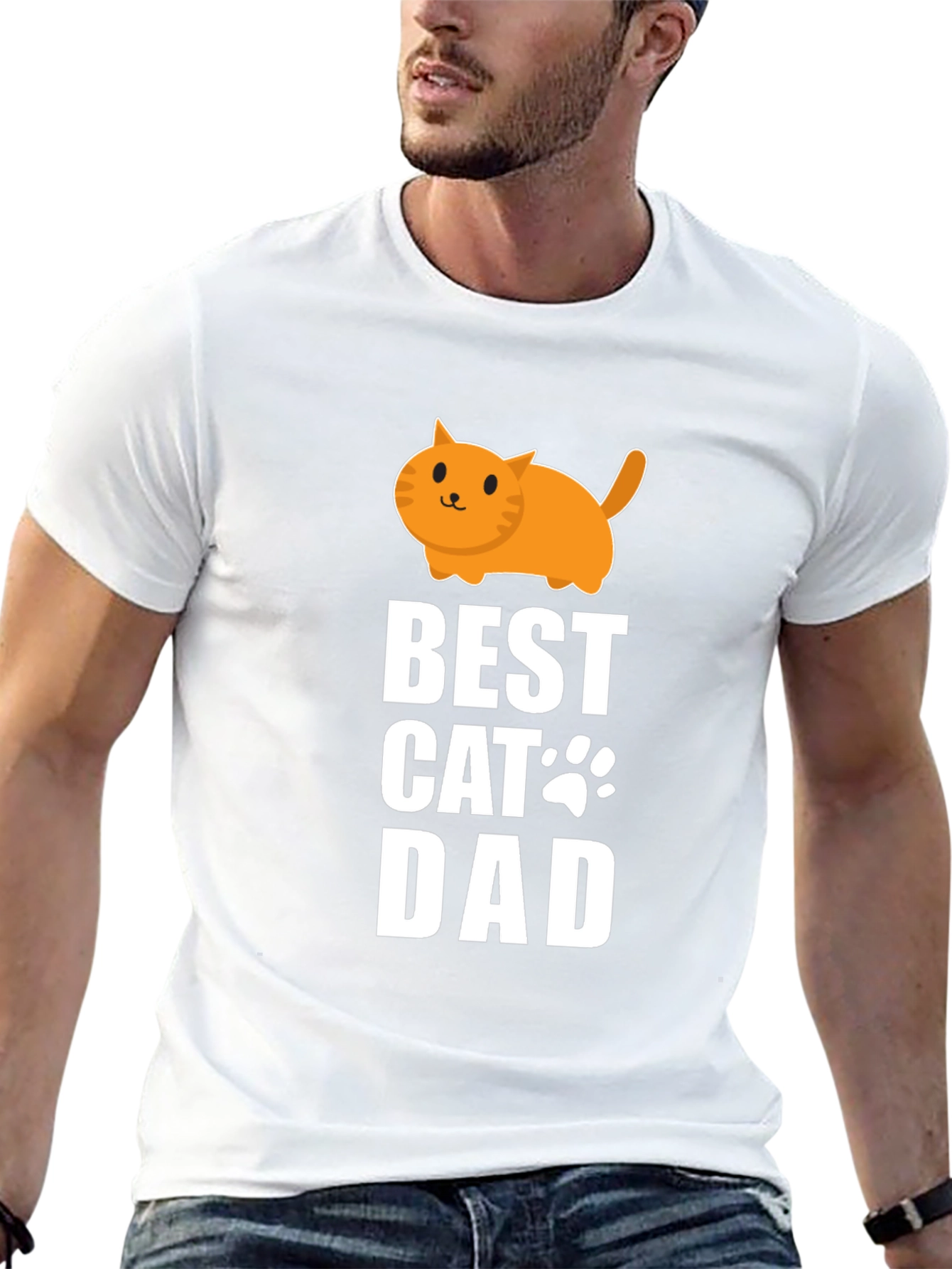 Black Best Cat Dad T-Shirt - Cute Graphic Tee view 13
