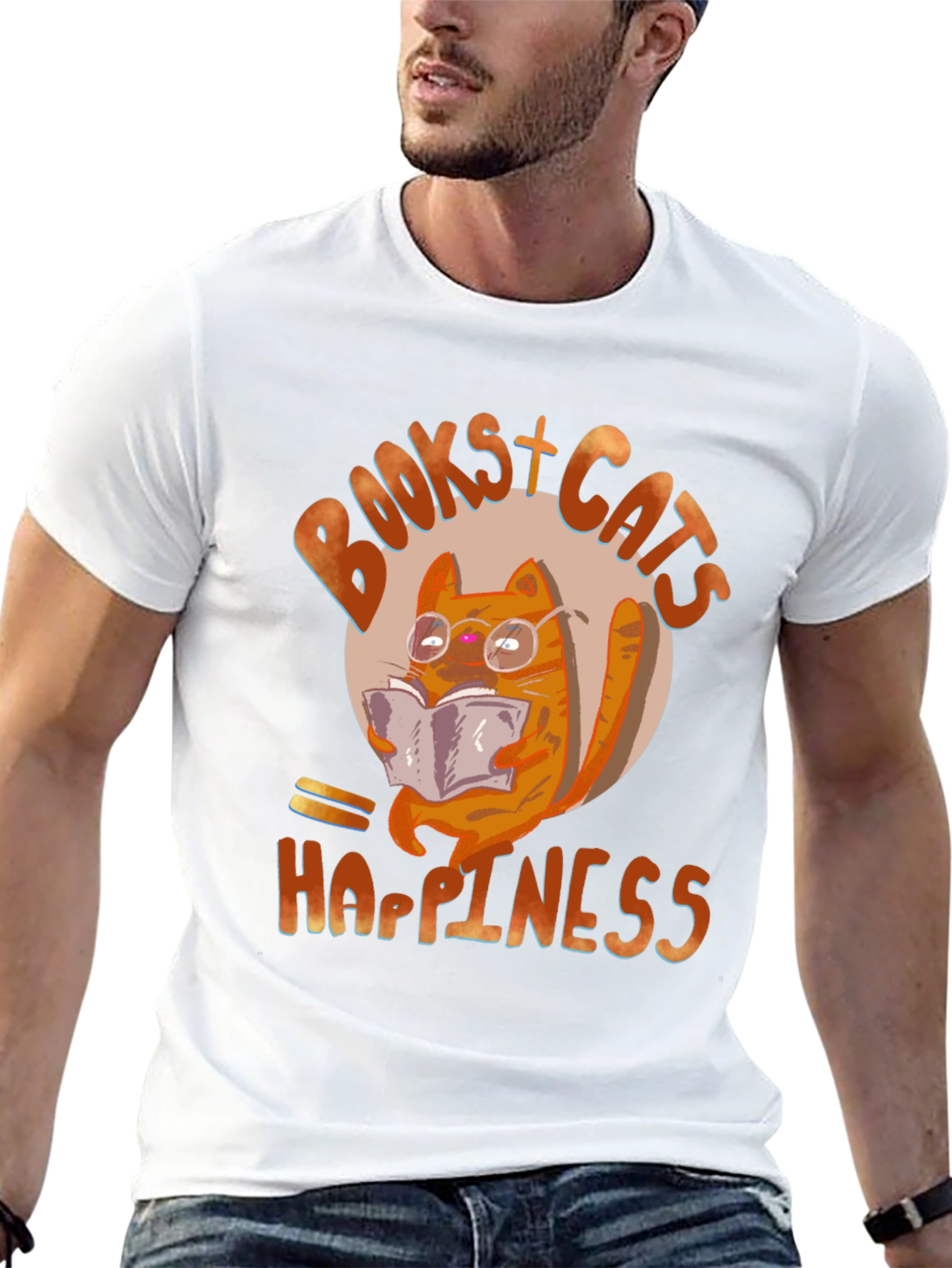 Black Books + Cats + Happiness Graphic Tee view 13