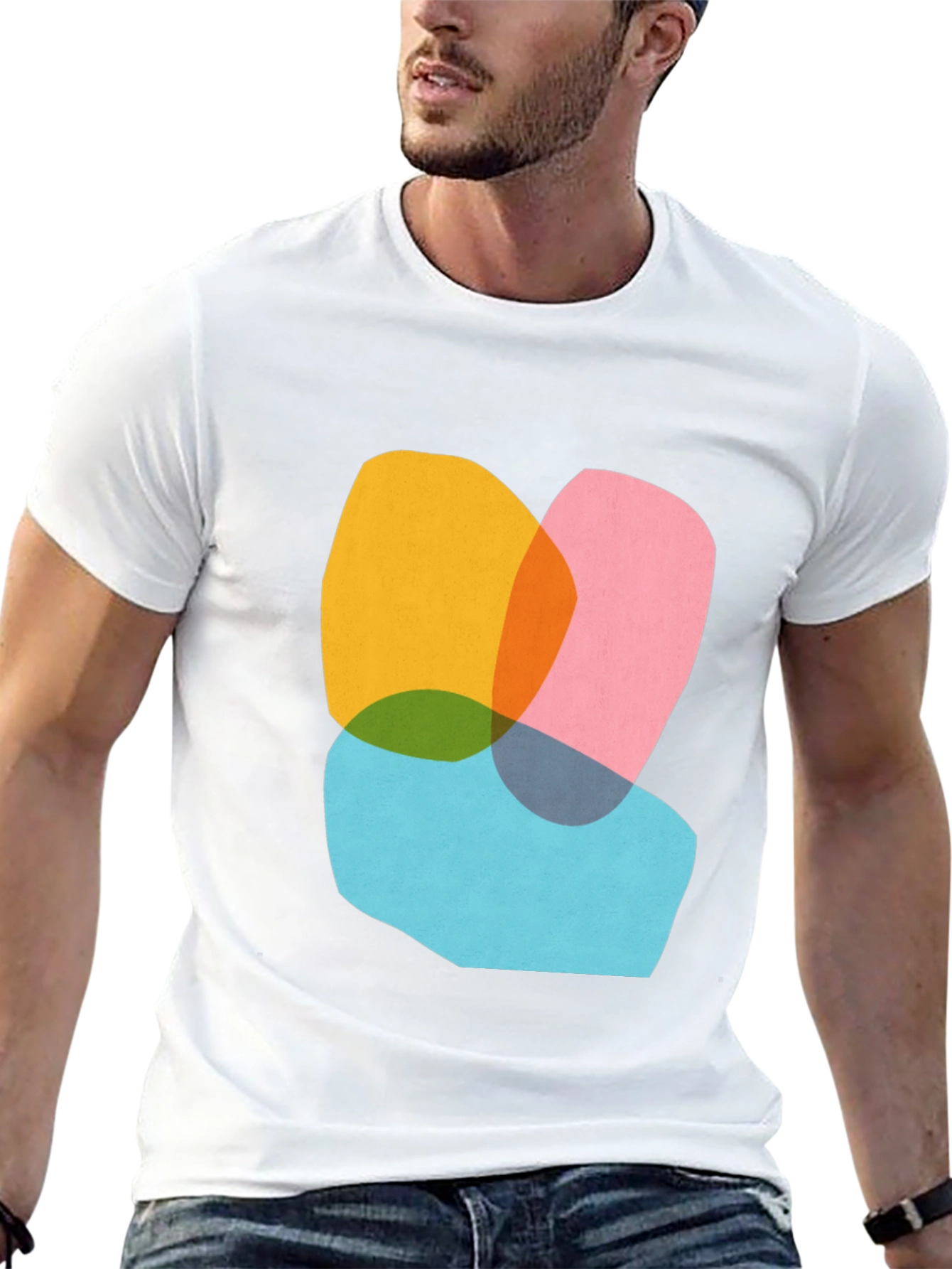 Black Abstract Graphic Tee - Modern Art Shirt view 13