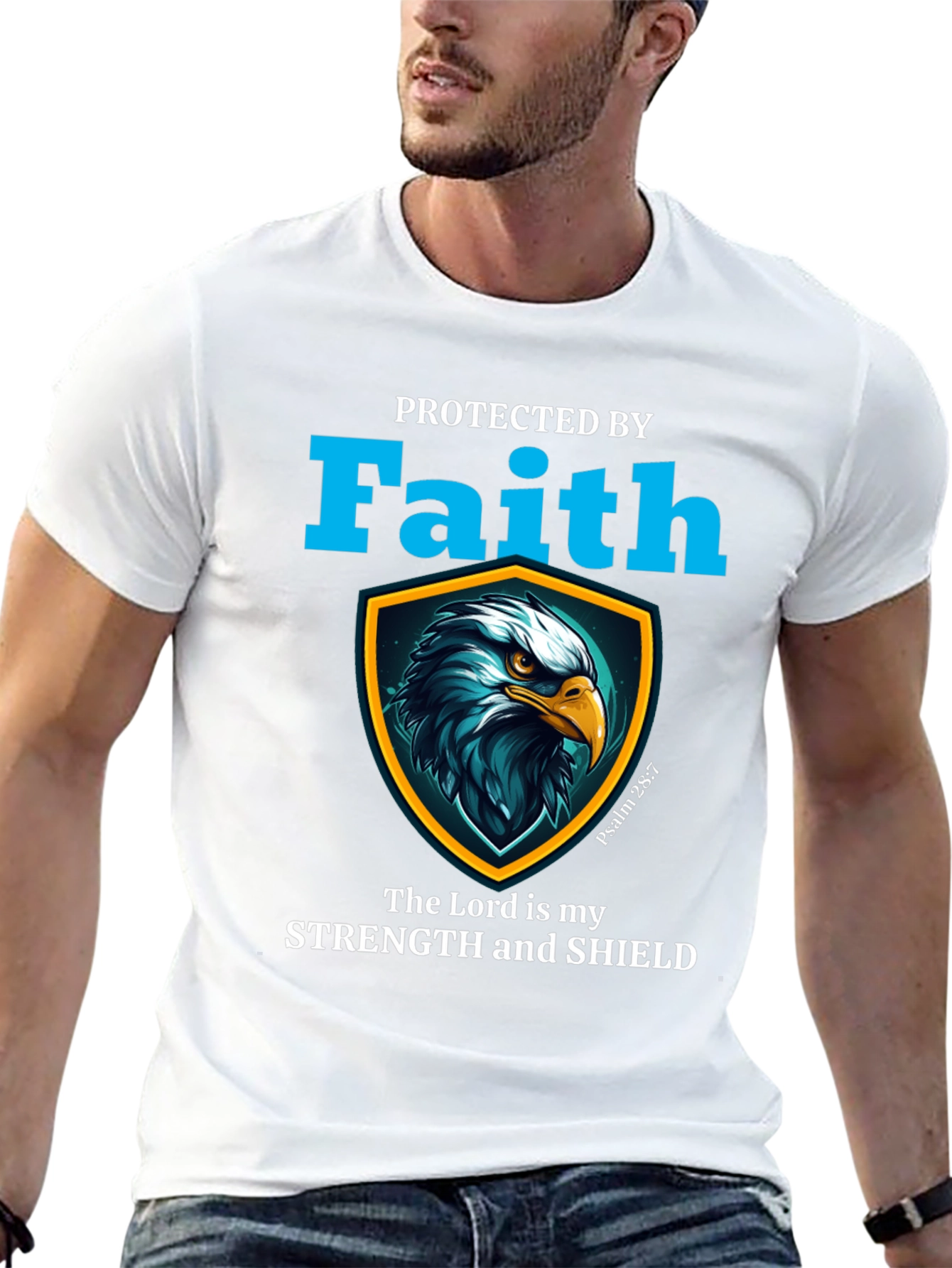 Black Faith Protected Eagle Shield Graphic Tee view 13